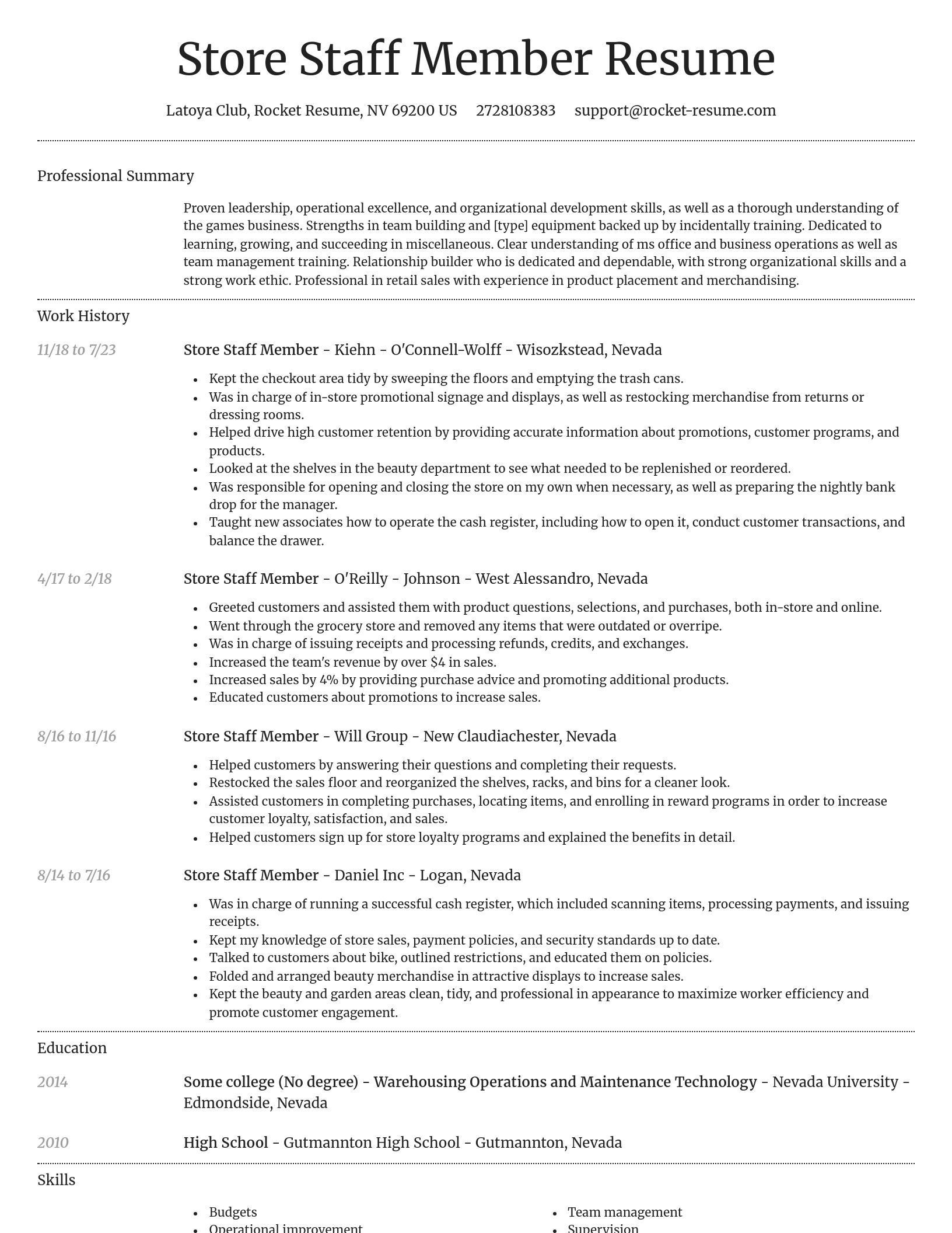 Dignified resume template
