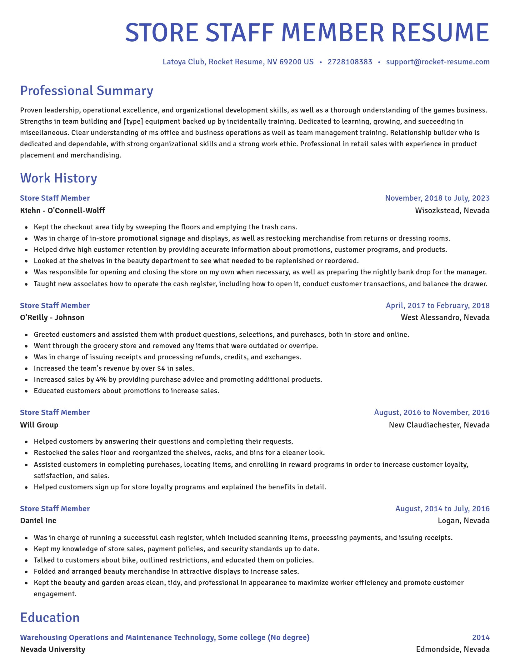 Novel resume template