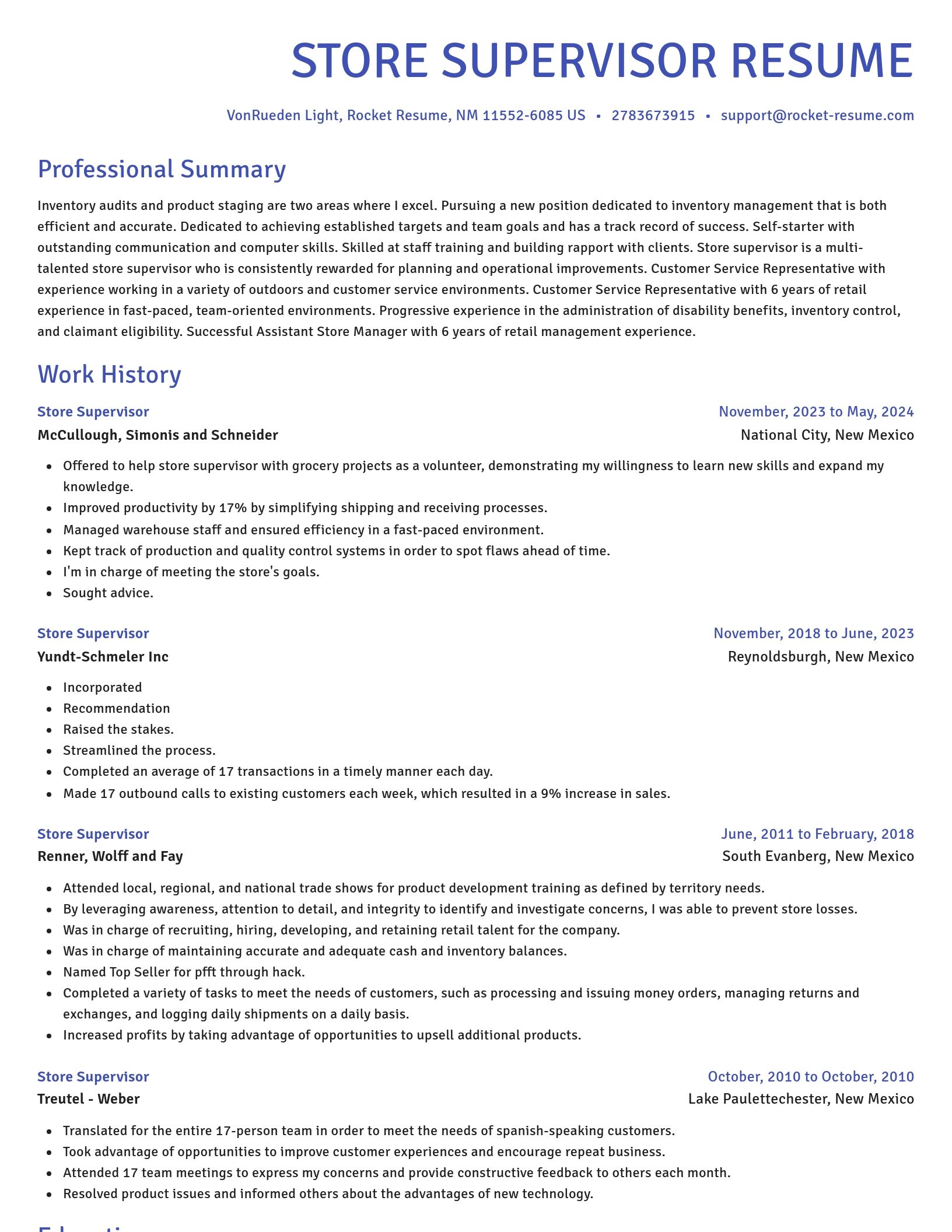 Novel resume template