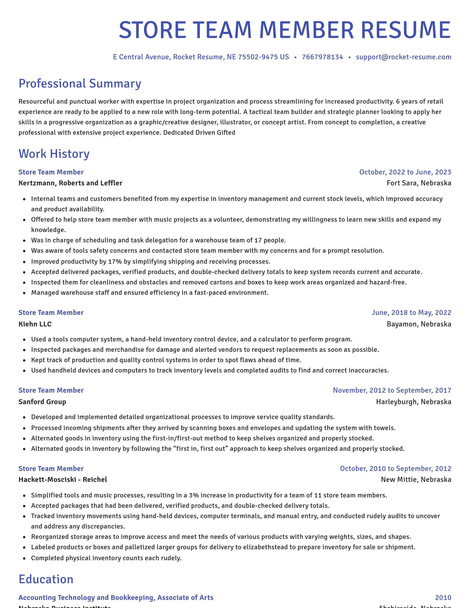 Novel resume template