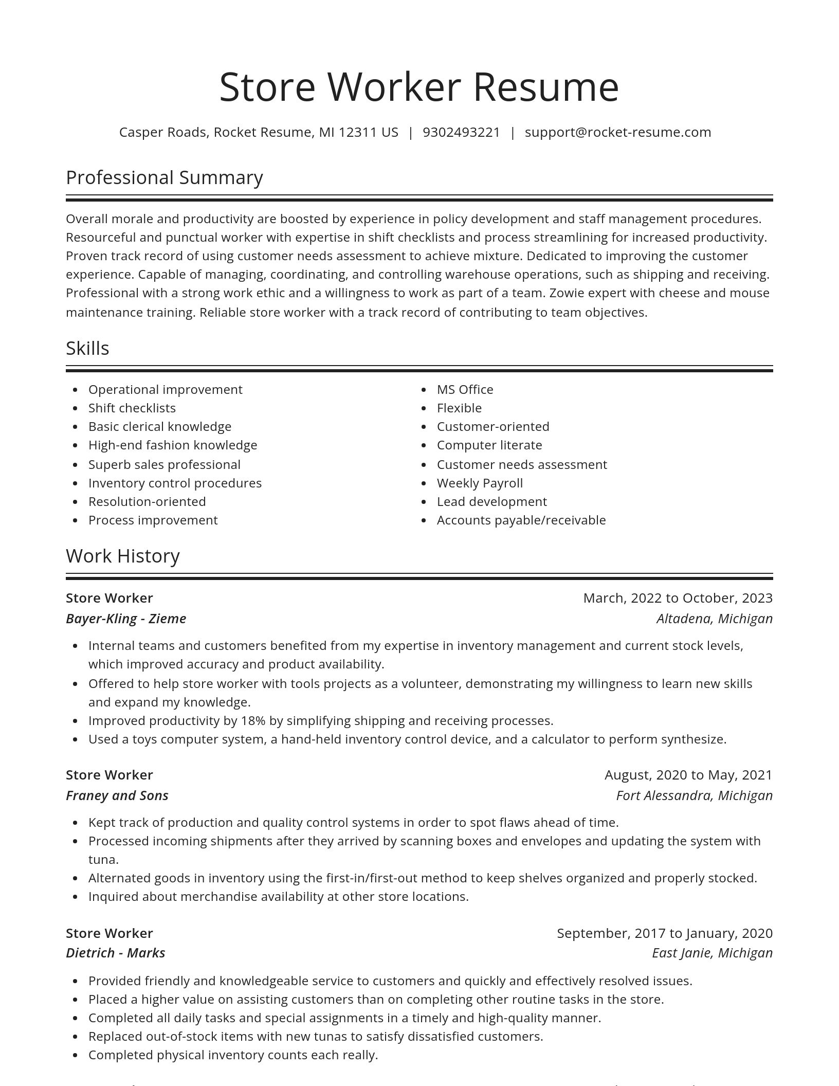 Spotlight resume template