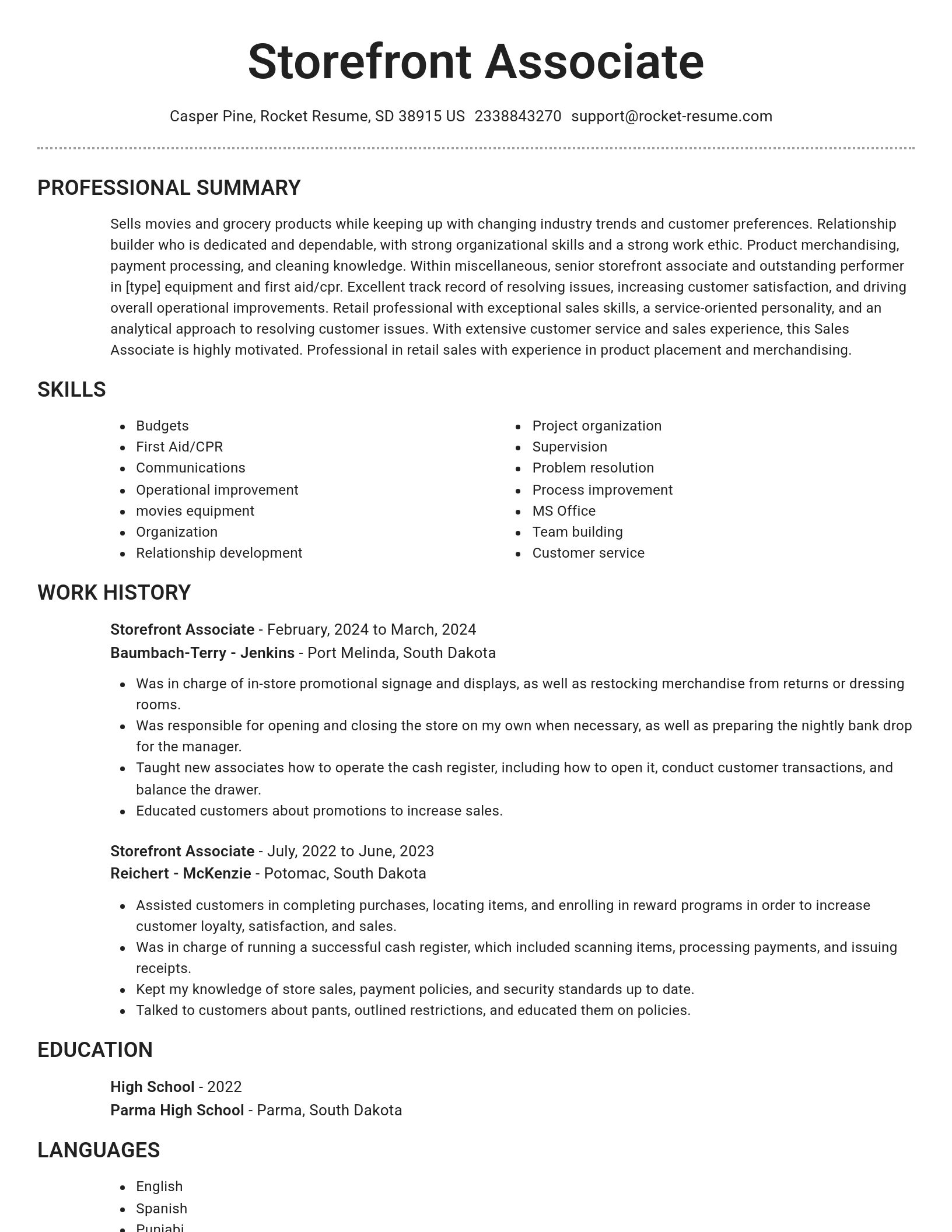 Brilliant resume template