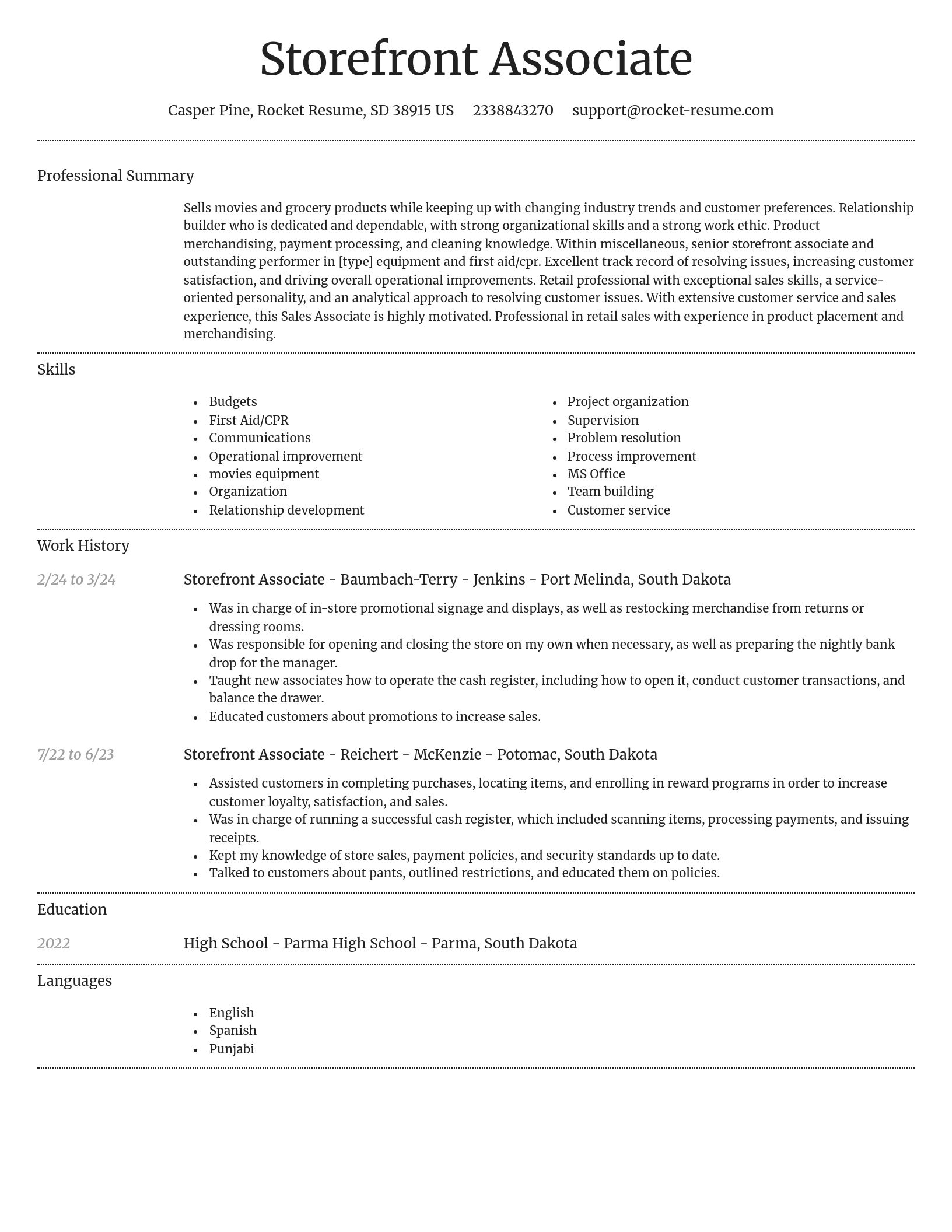 Dignified resume template