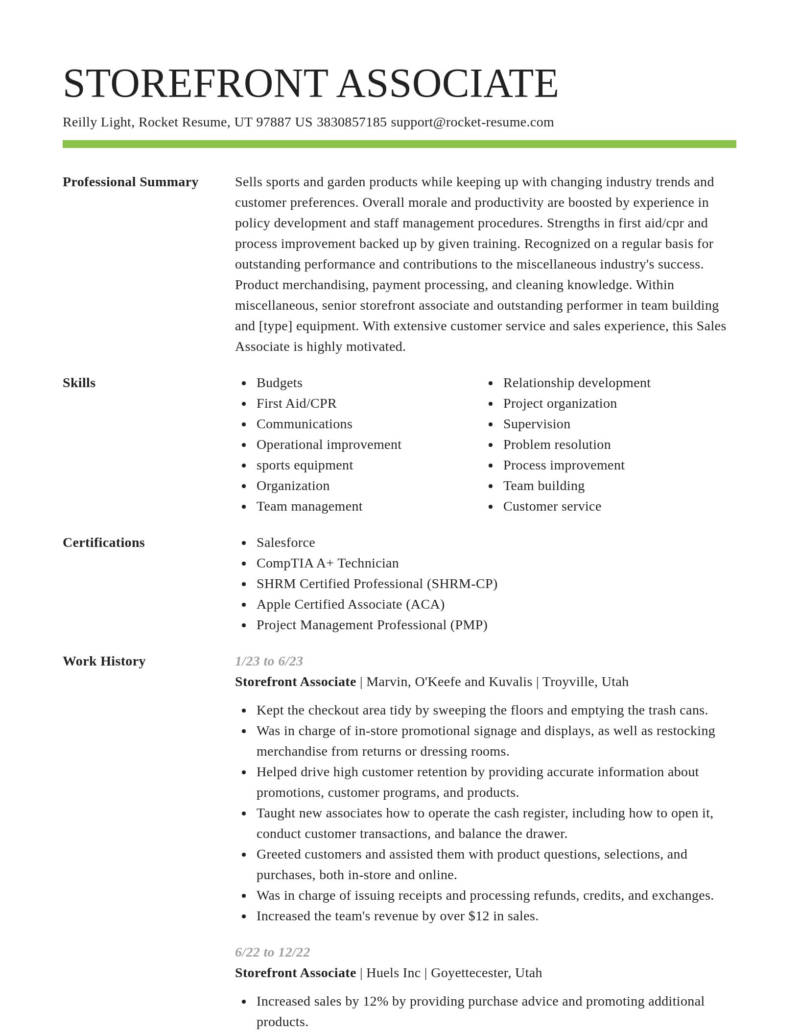 Smart resume template