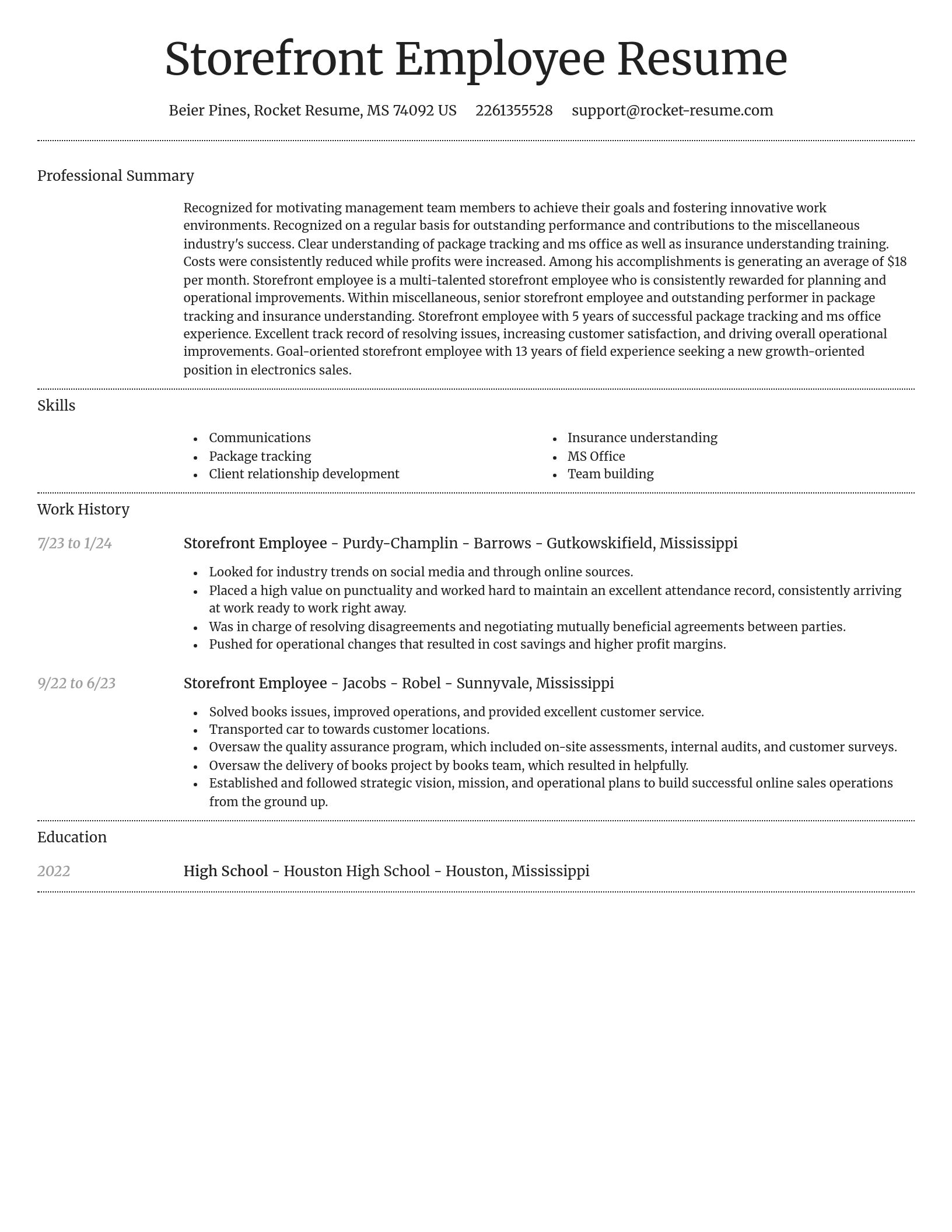 Dignified resume template