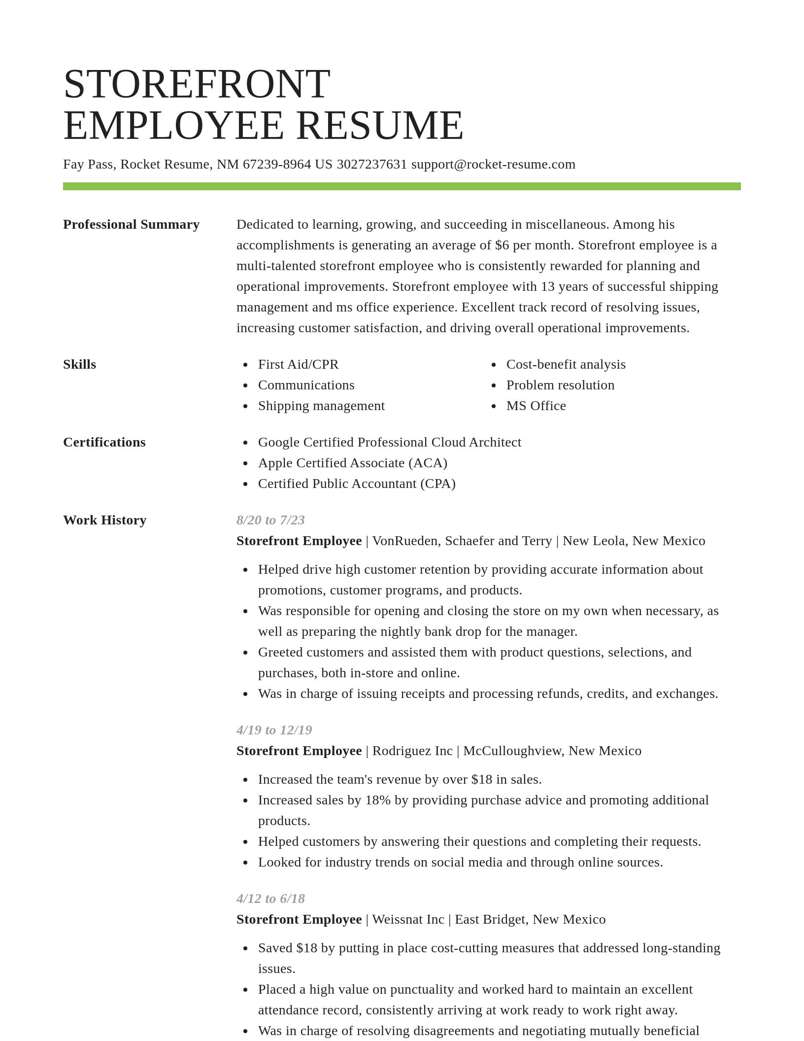 Smart resume template