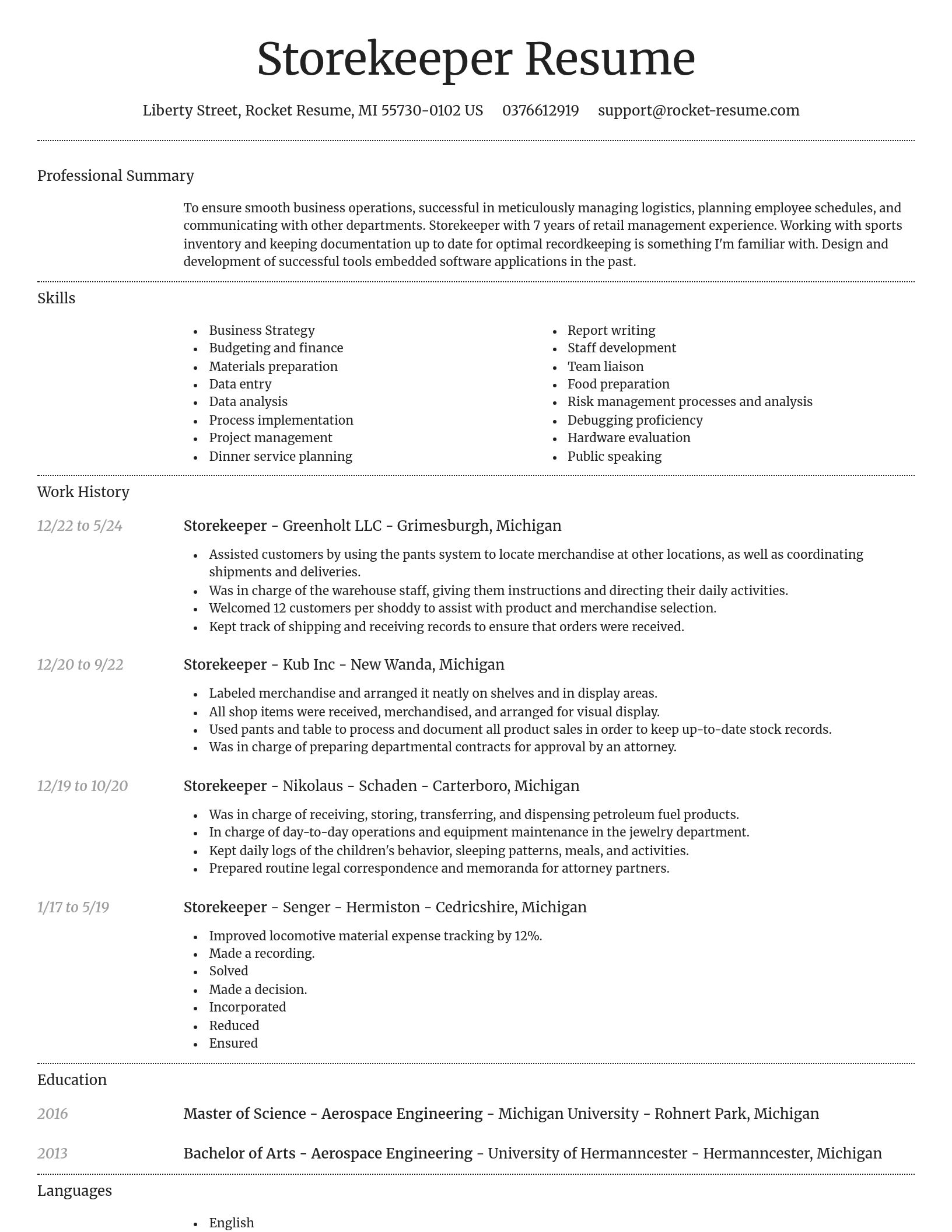 Dignified resume template