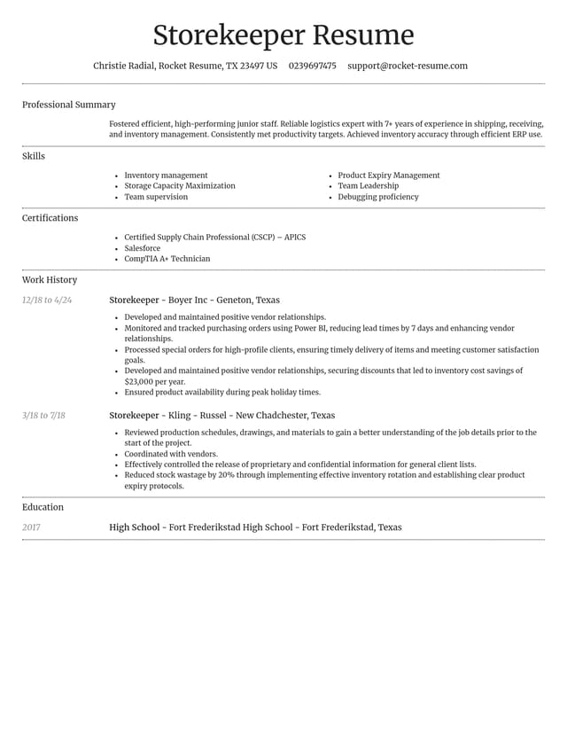 Dignified resume template