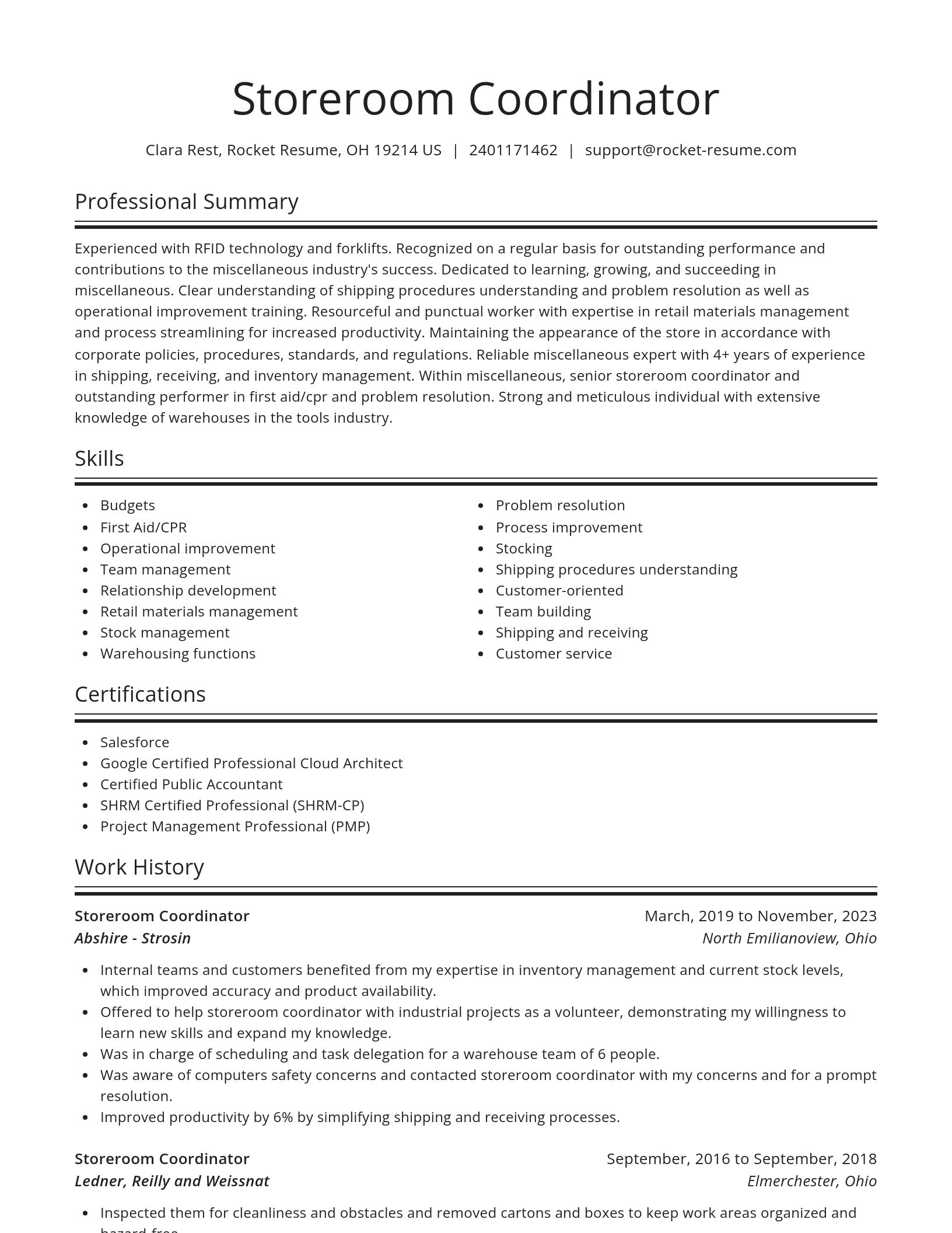Spotlight resume template