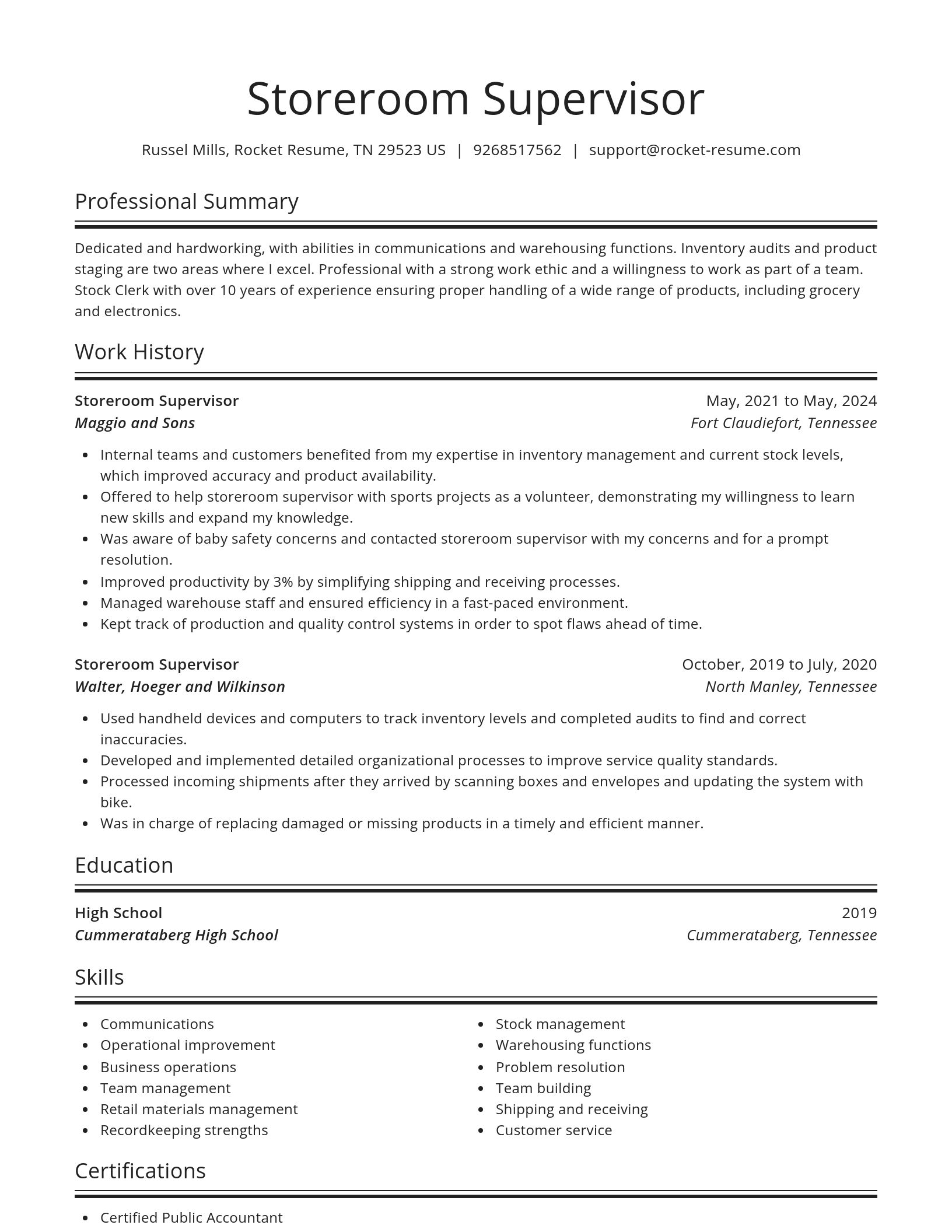 Spotlight resume template