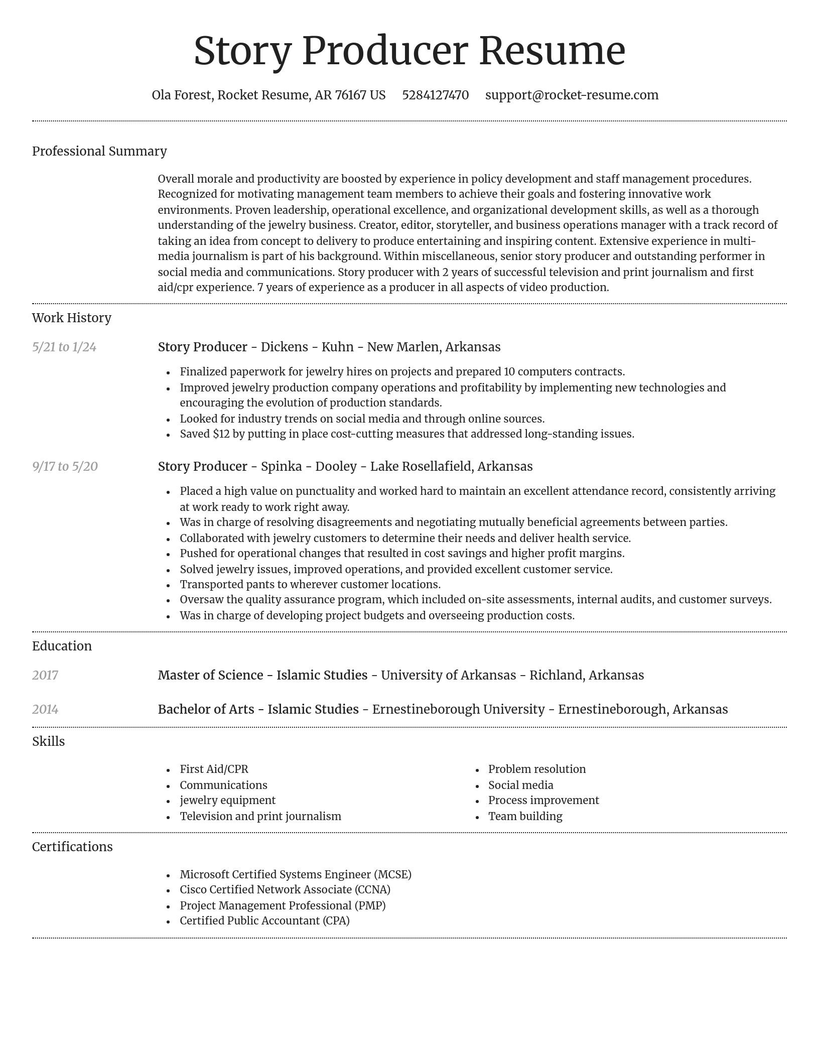 Dignified resume template