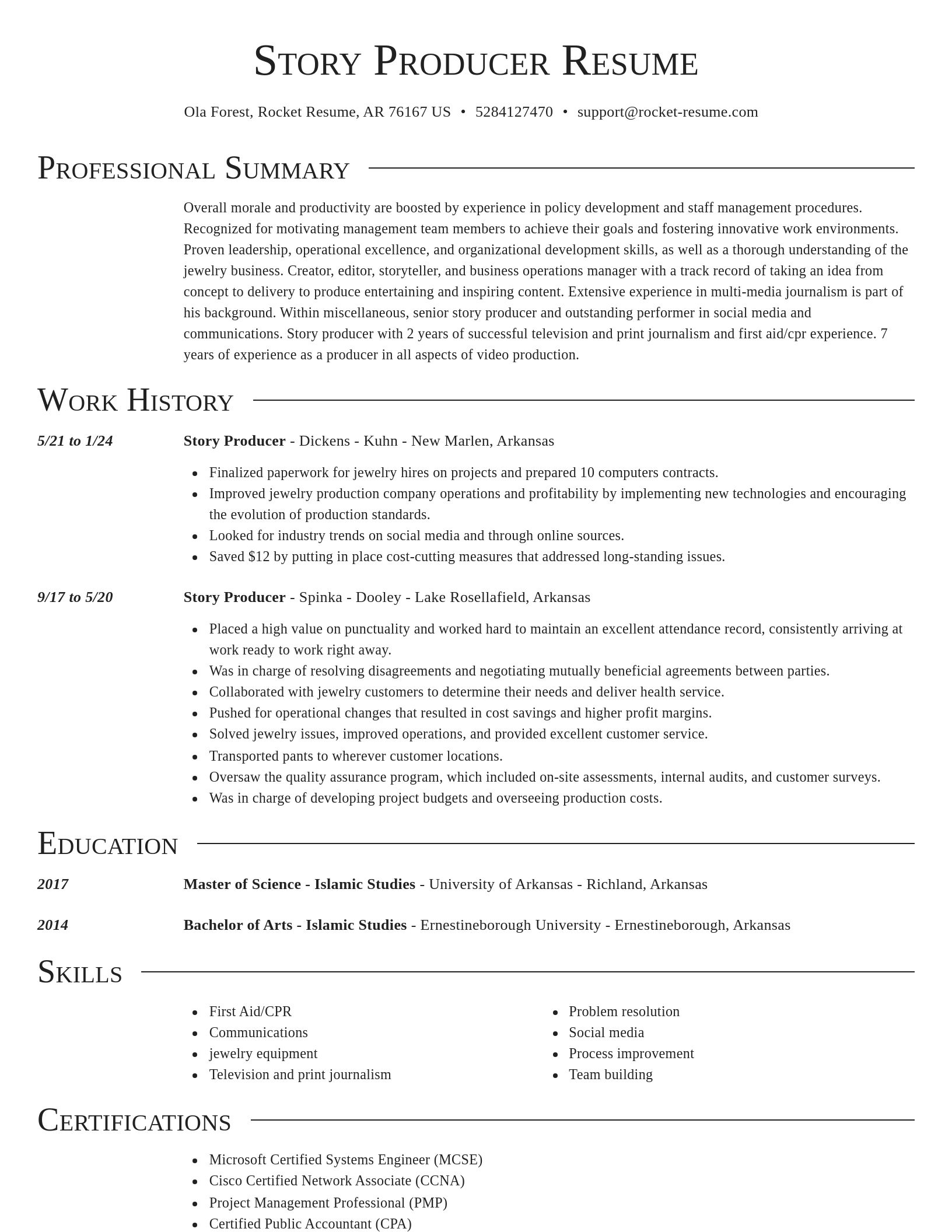 Director resume template
