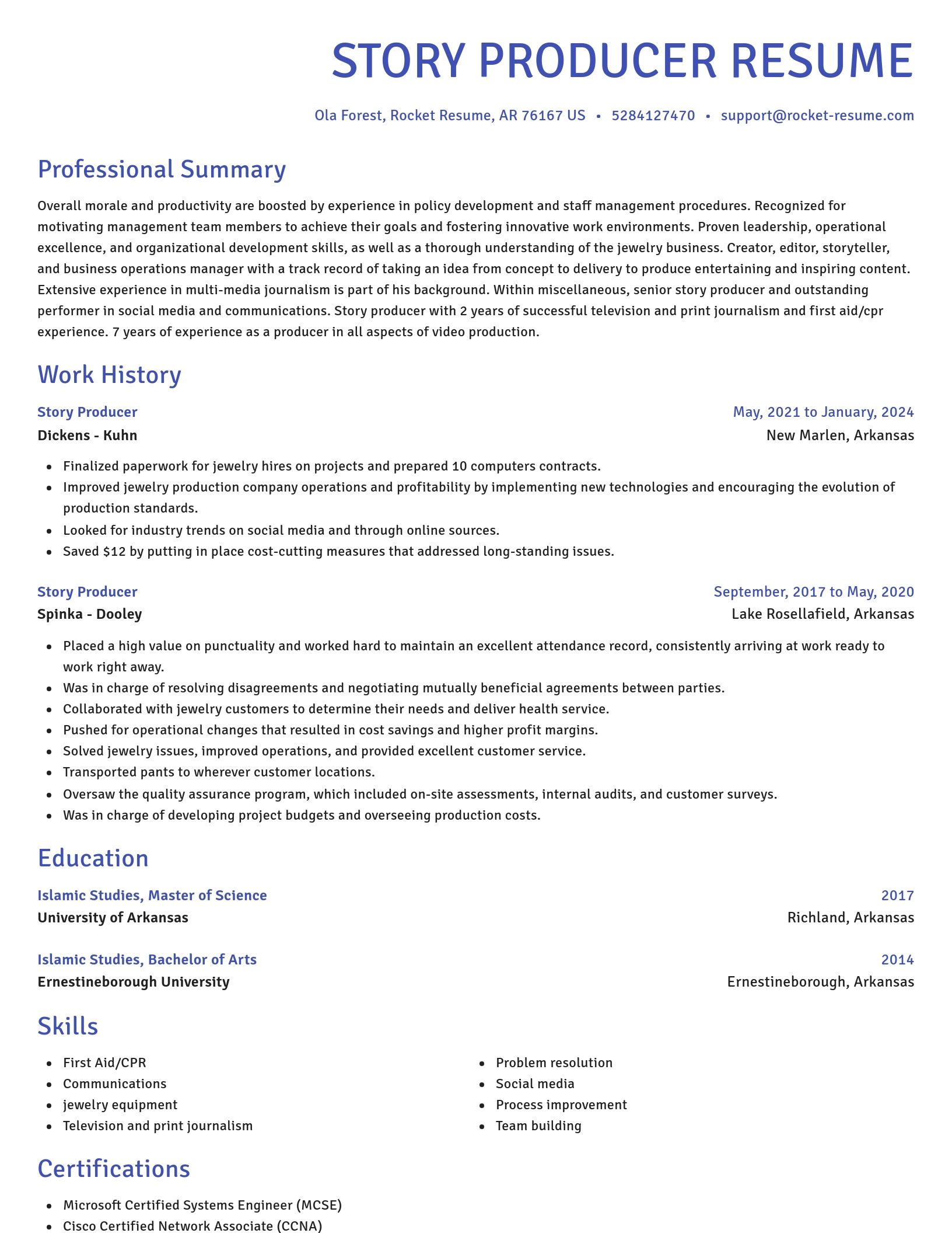 Novel resume template