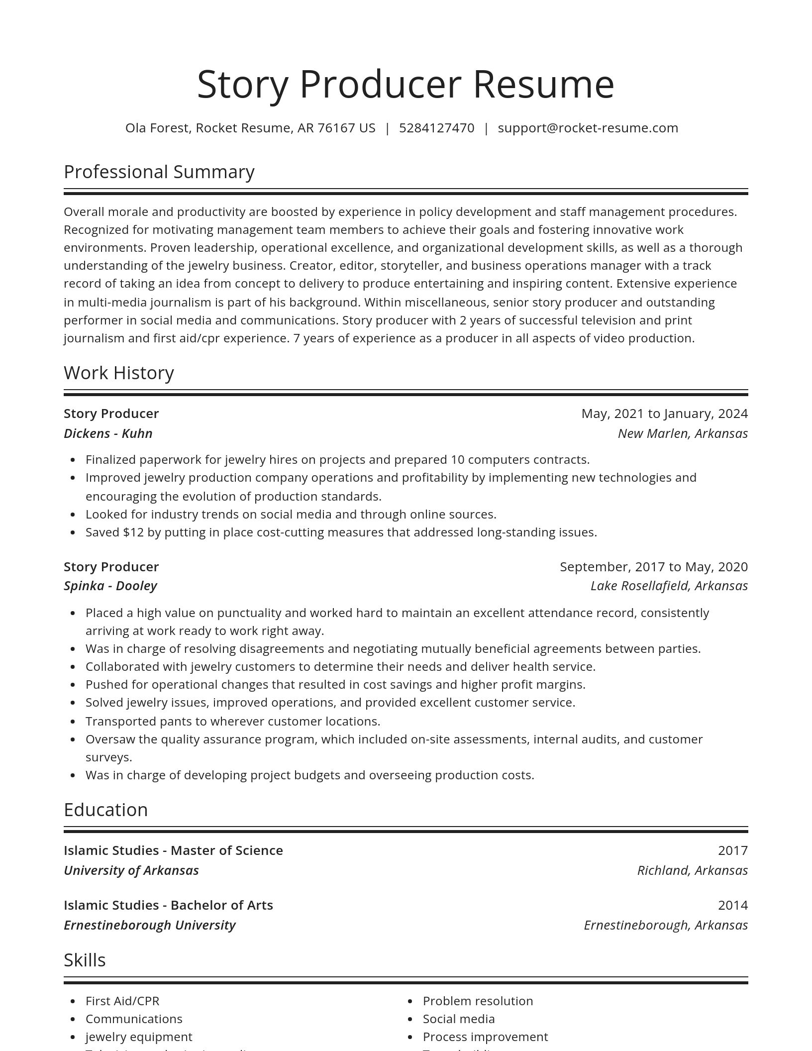 Spotlight resume template