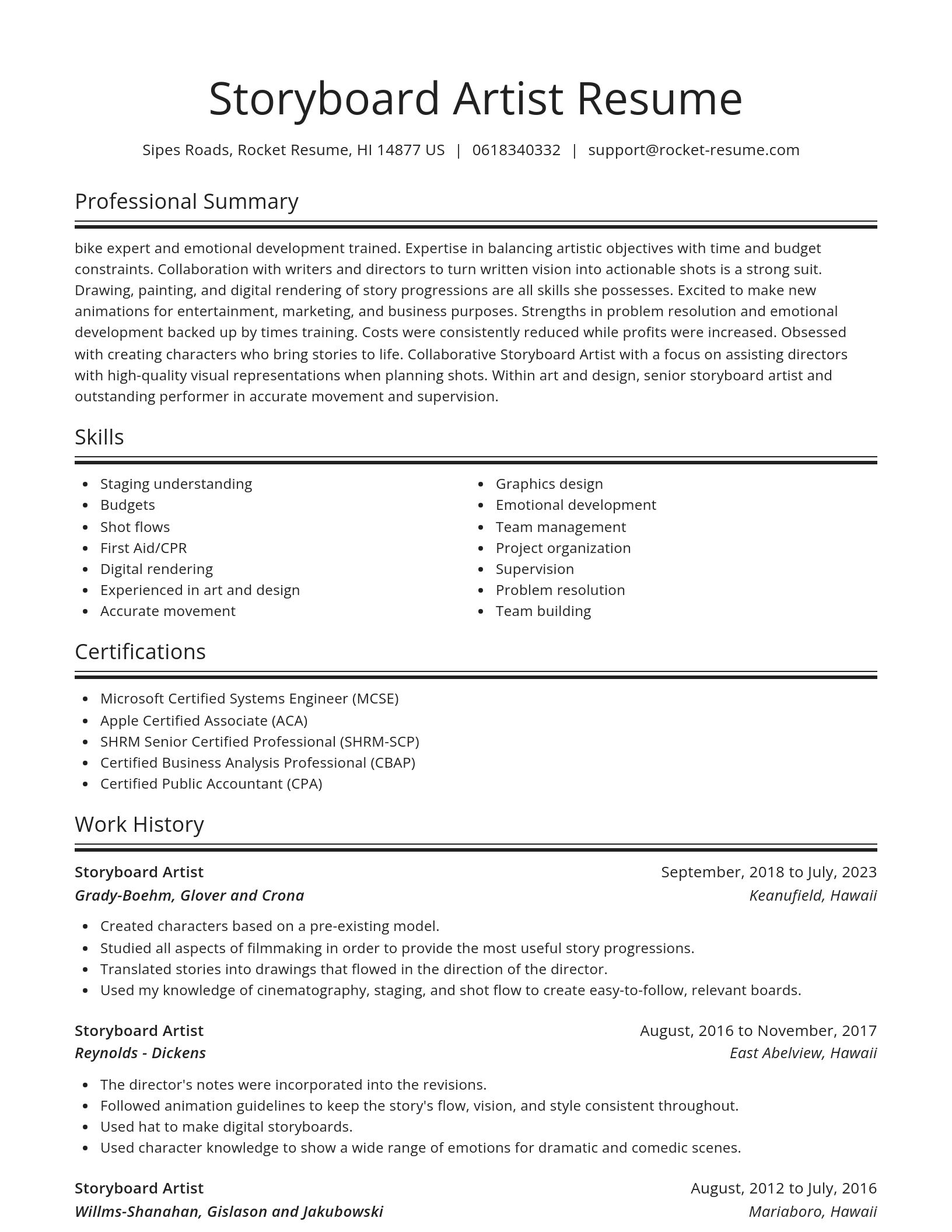 Spotlight resume template