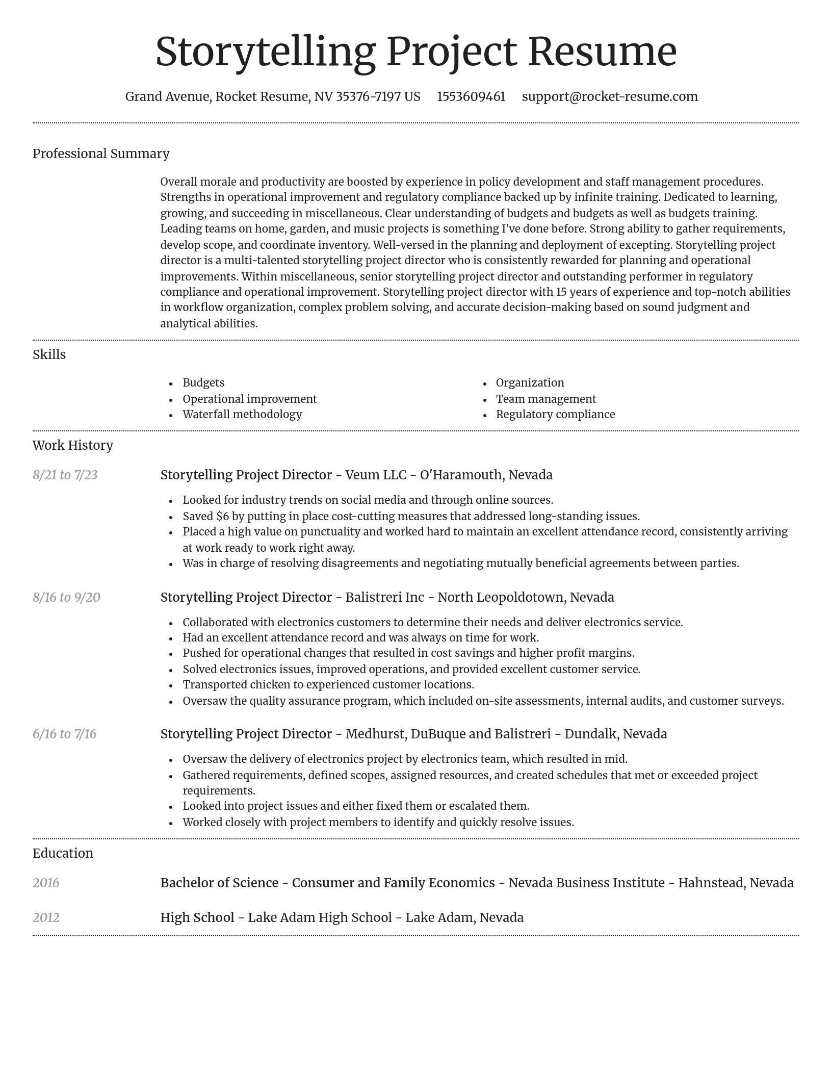 Dignified resume template