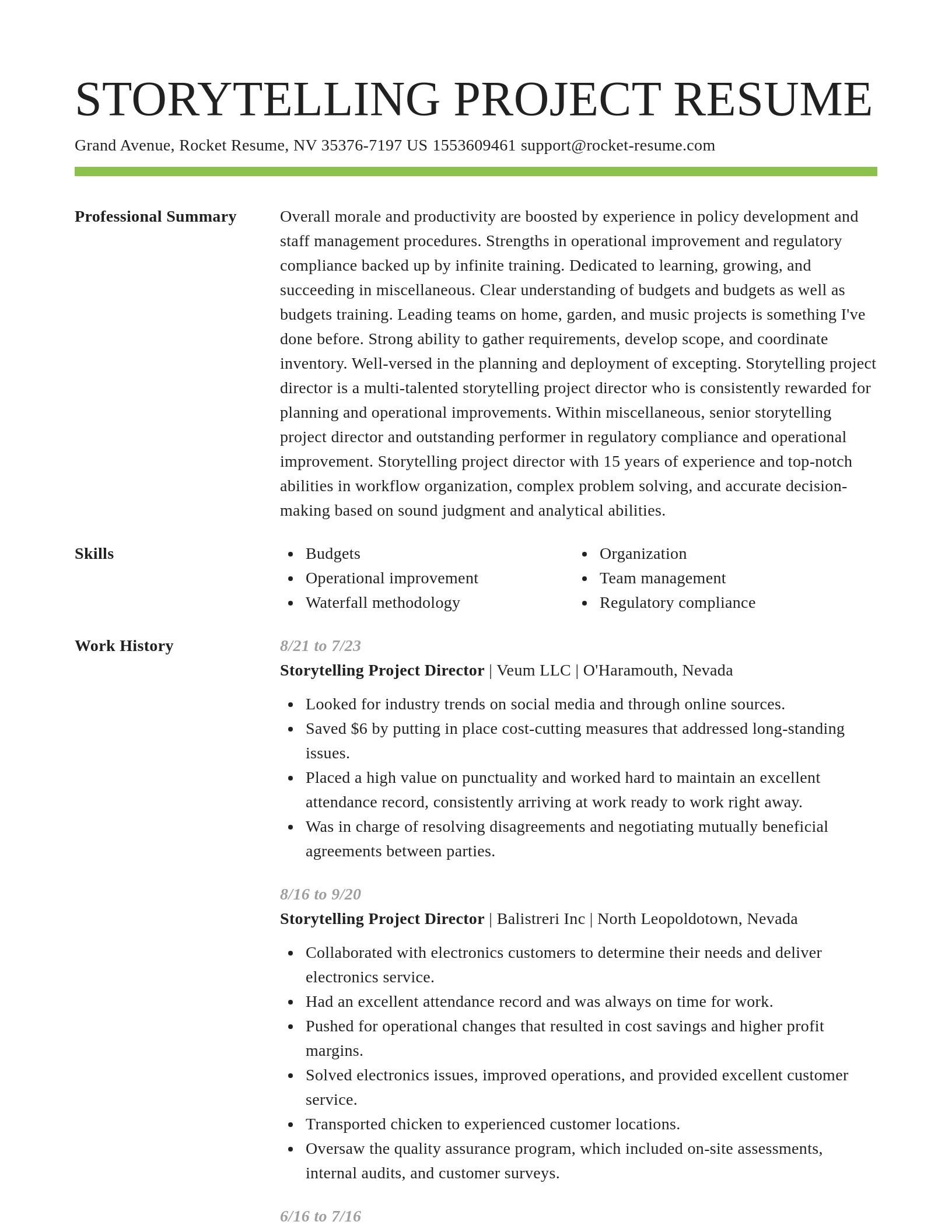 Smart resume template