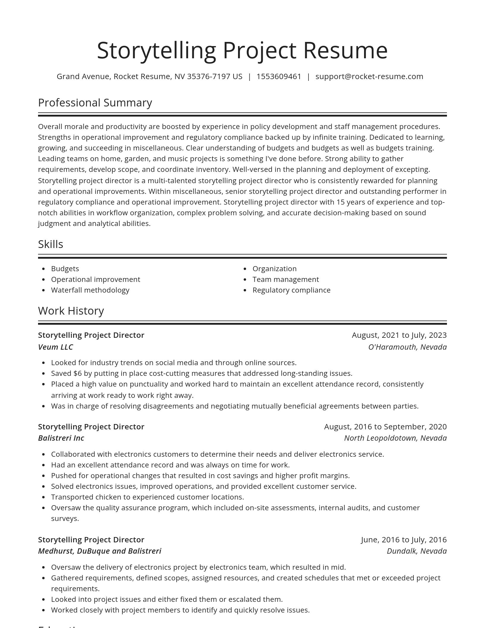 Spotlight resume template