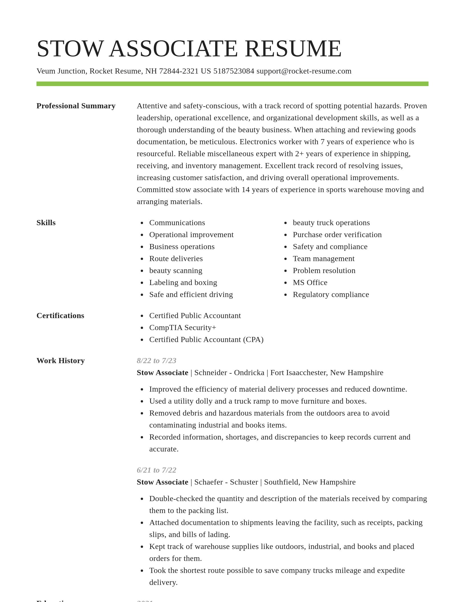 Smart resume template