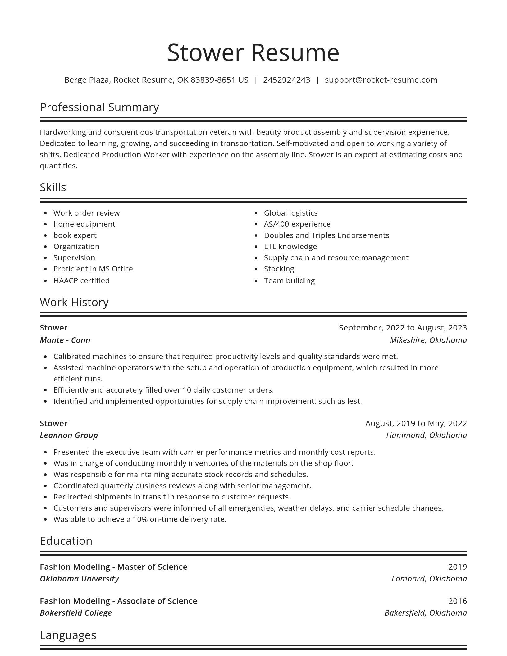 Spotlight resume template