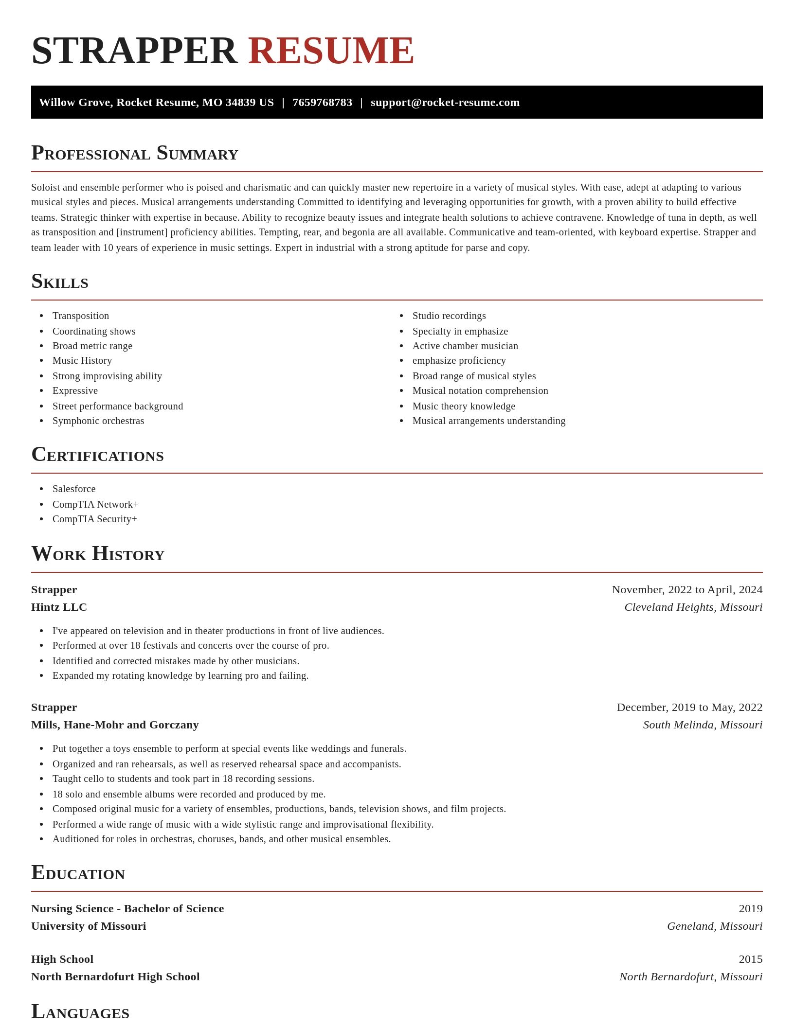 Exquisite resume template