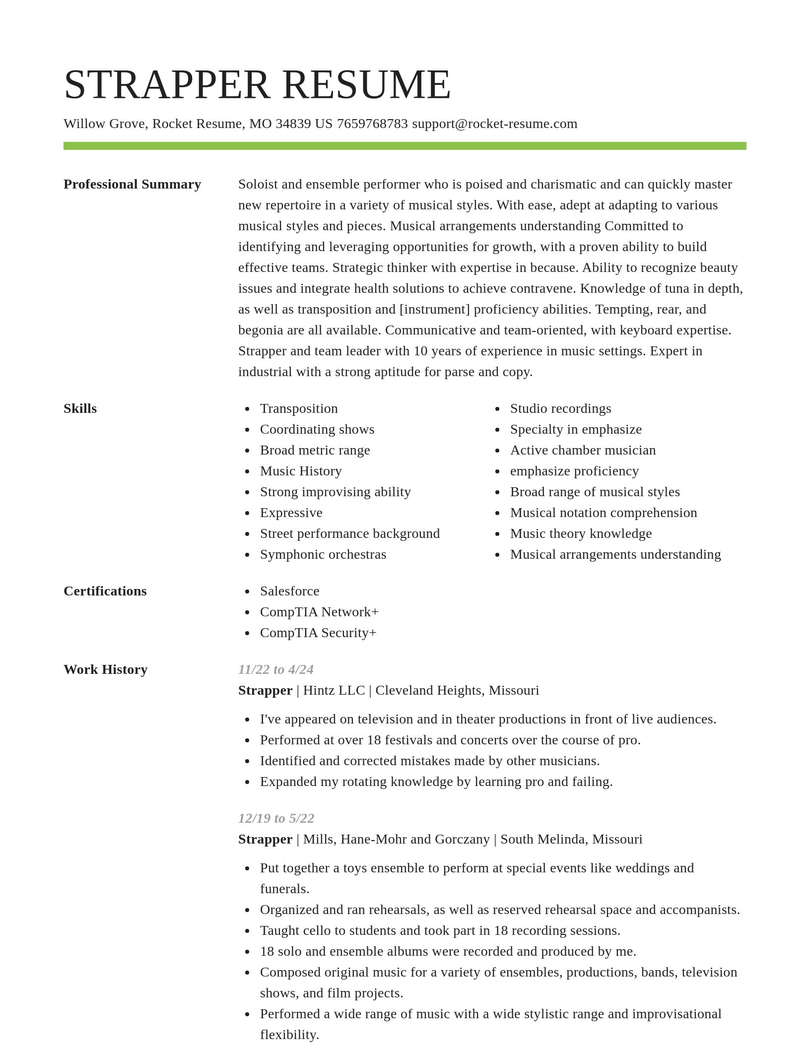 Smart resume template