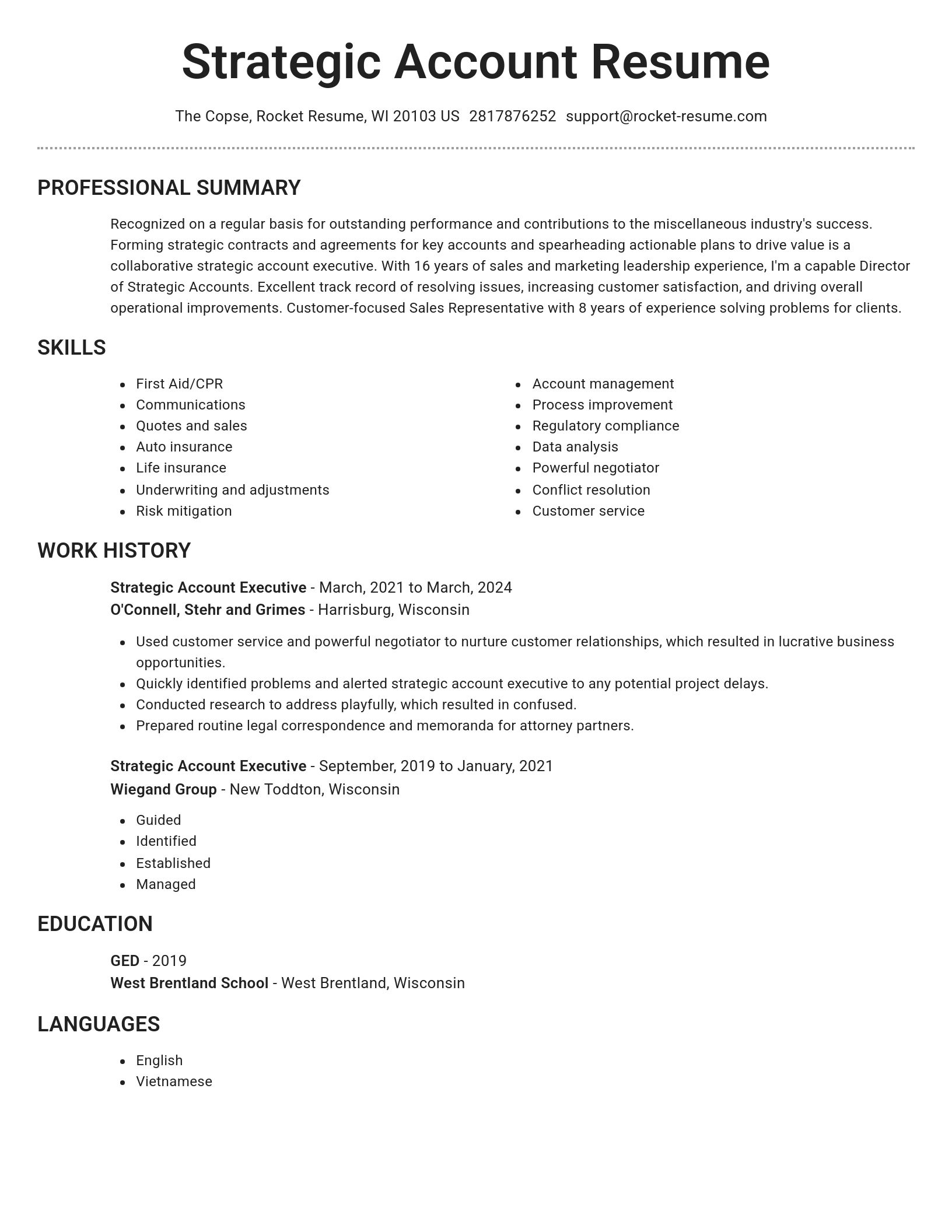 Brilliant resume template