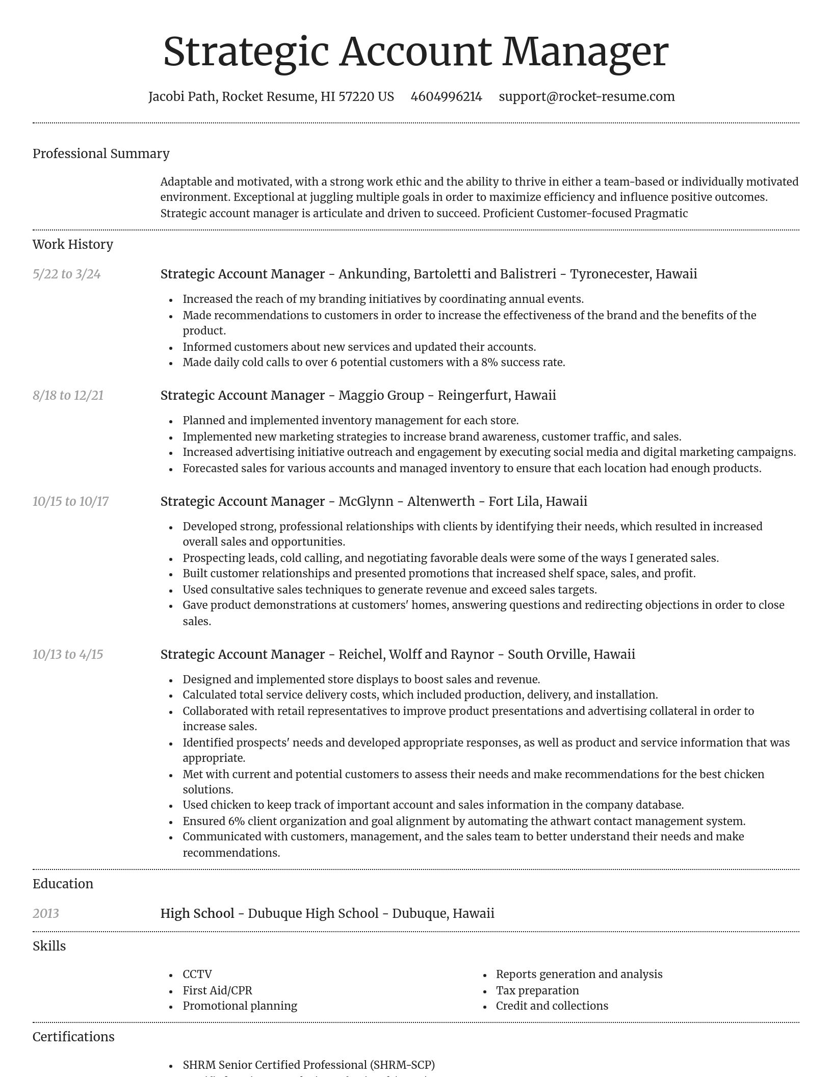 Dignified resume template