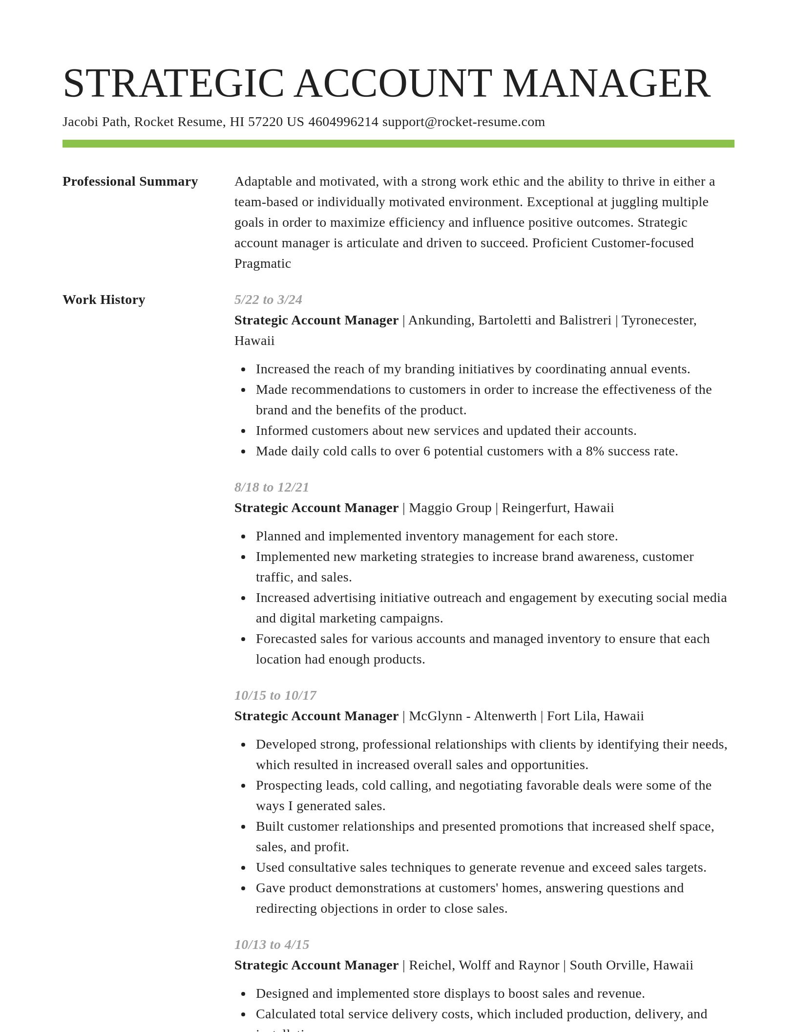 Smart resume template