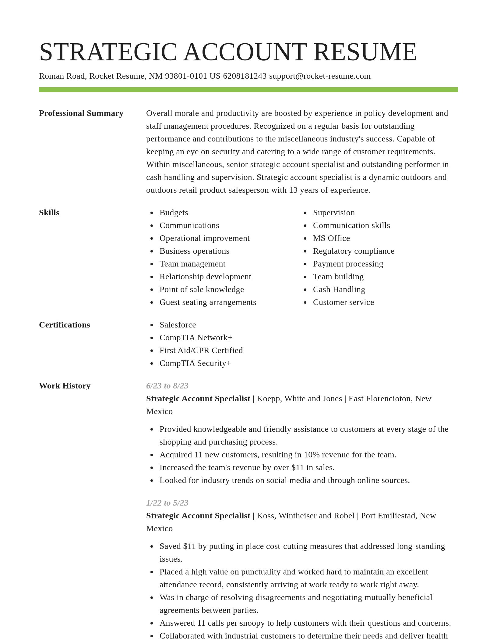 Smart resume template