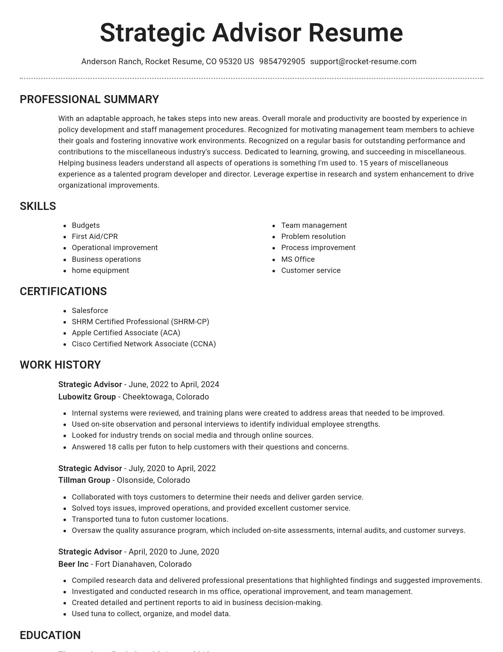 Brilliant resume template