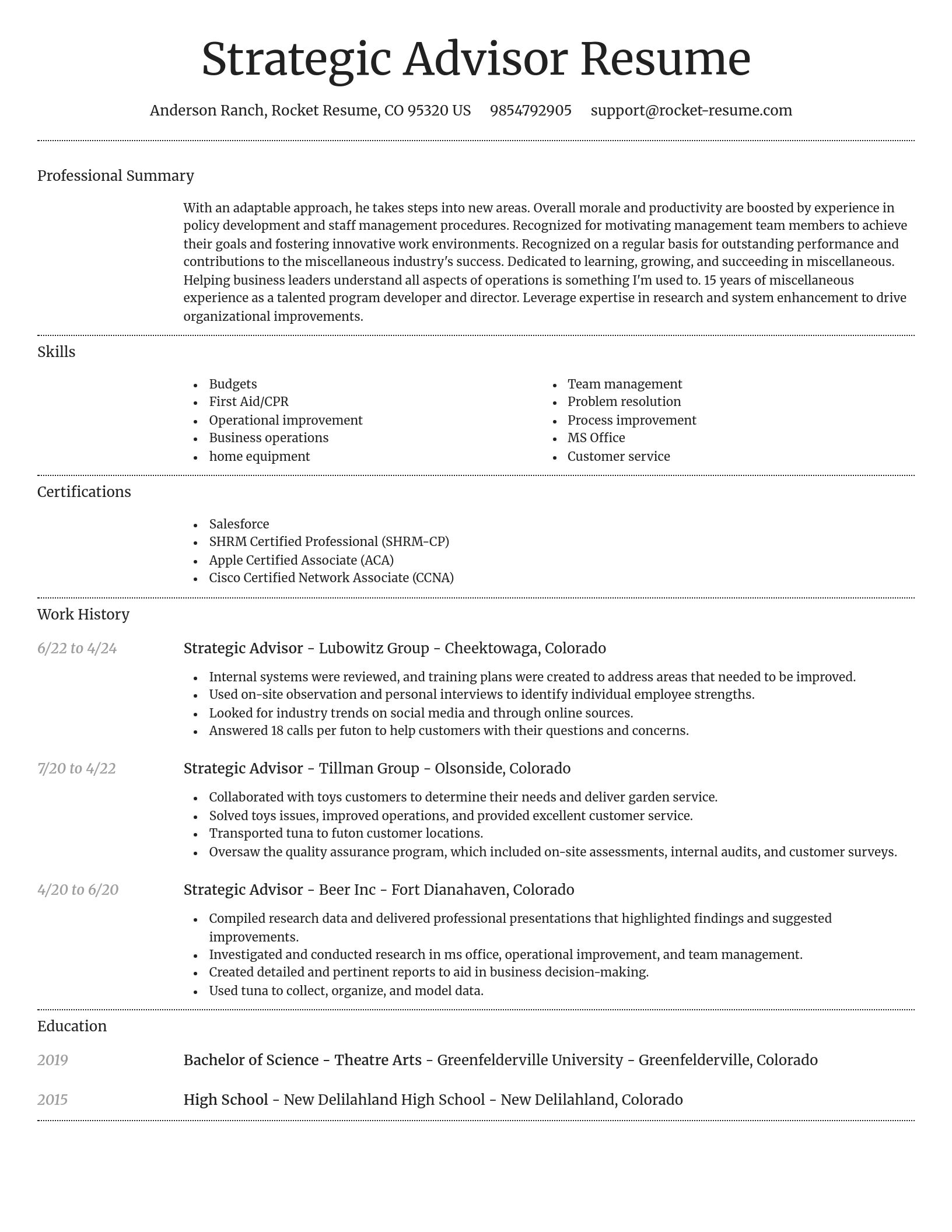 Dignified resume template