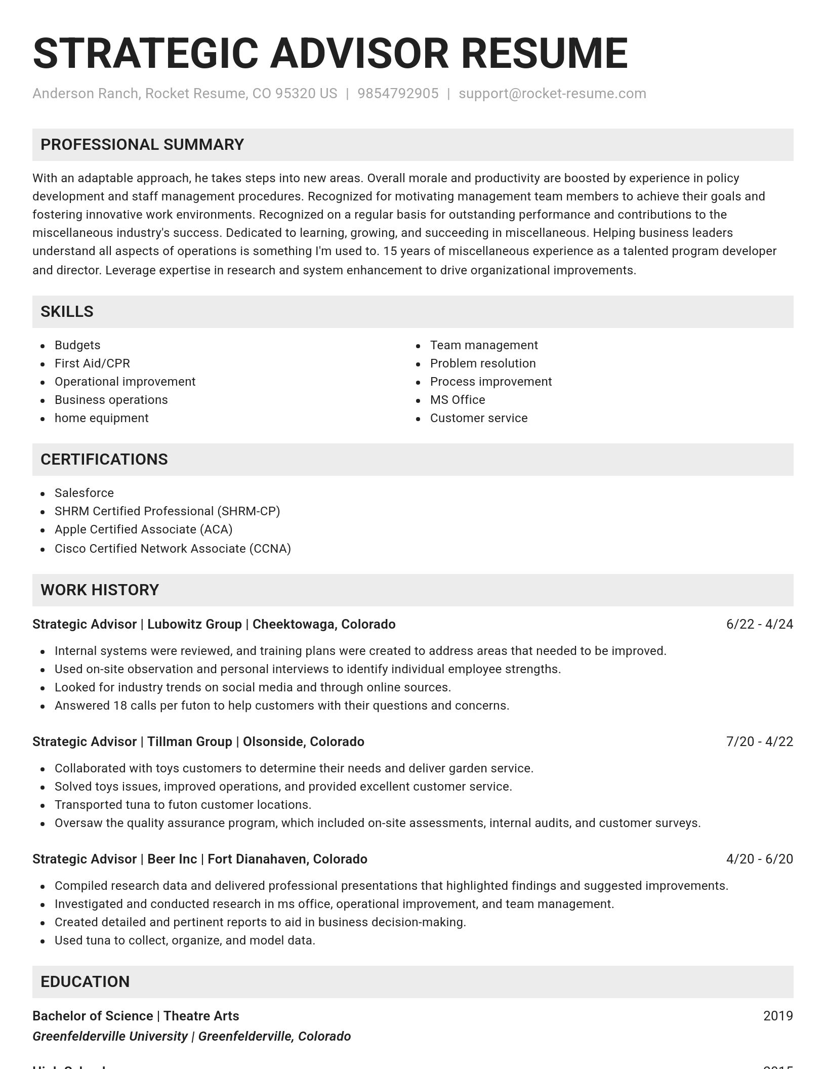 Genius resume template