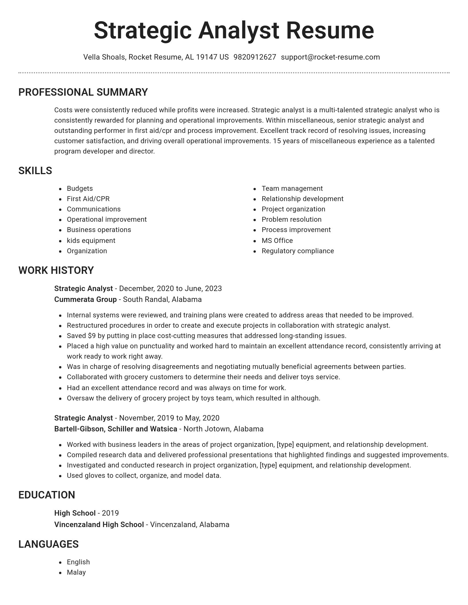Brilliant resume template