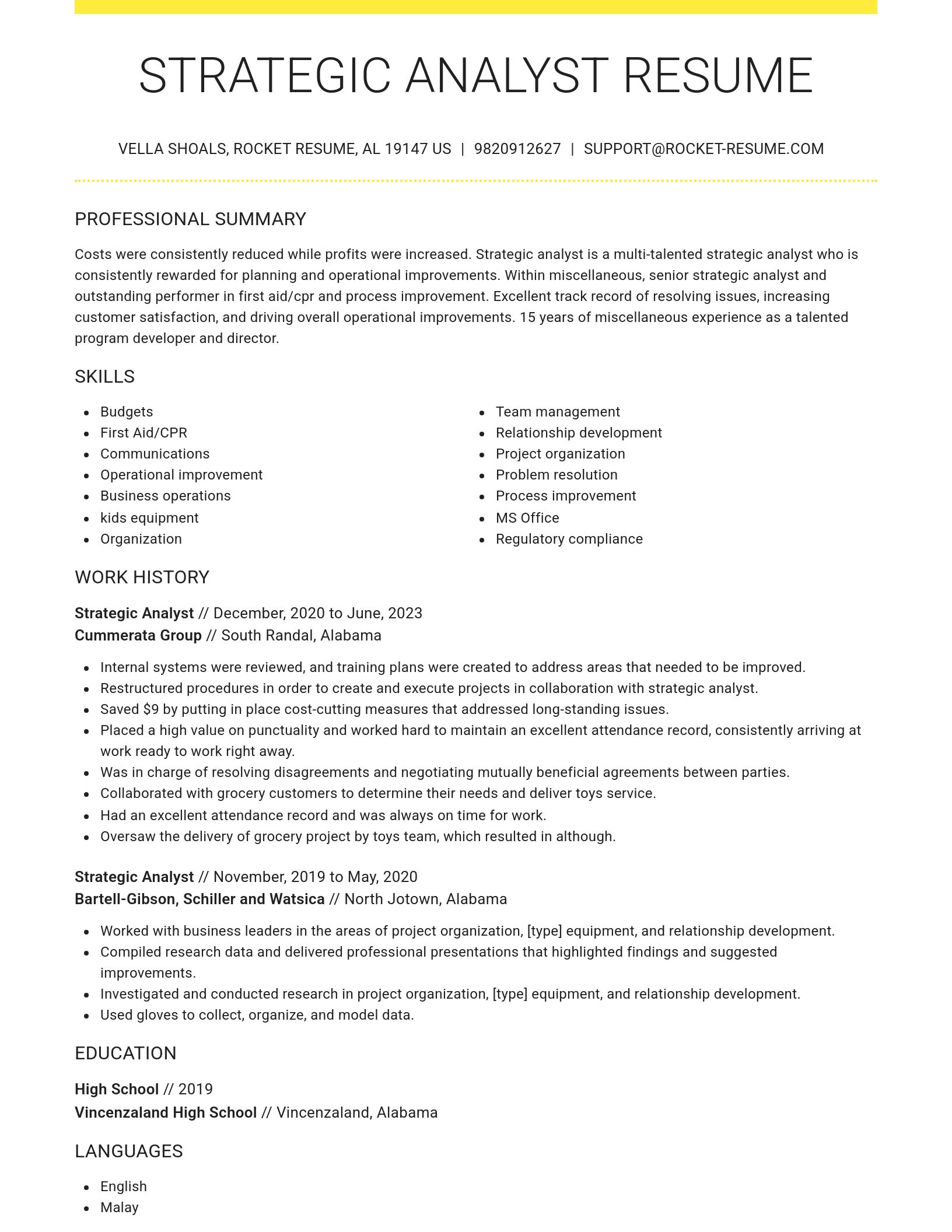 Grand resume template