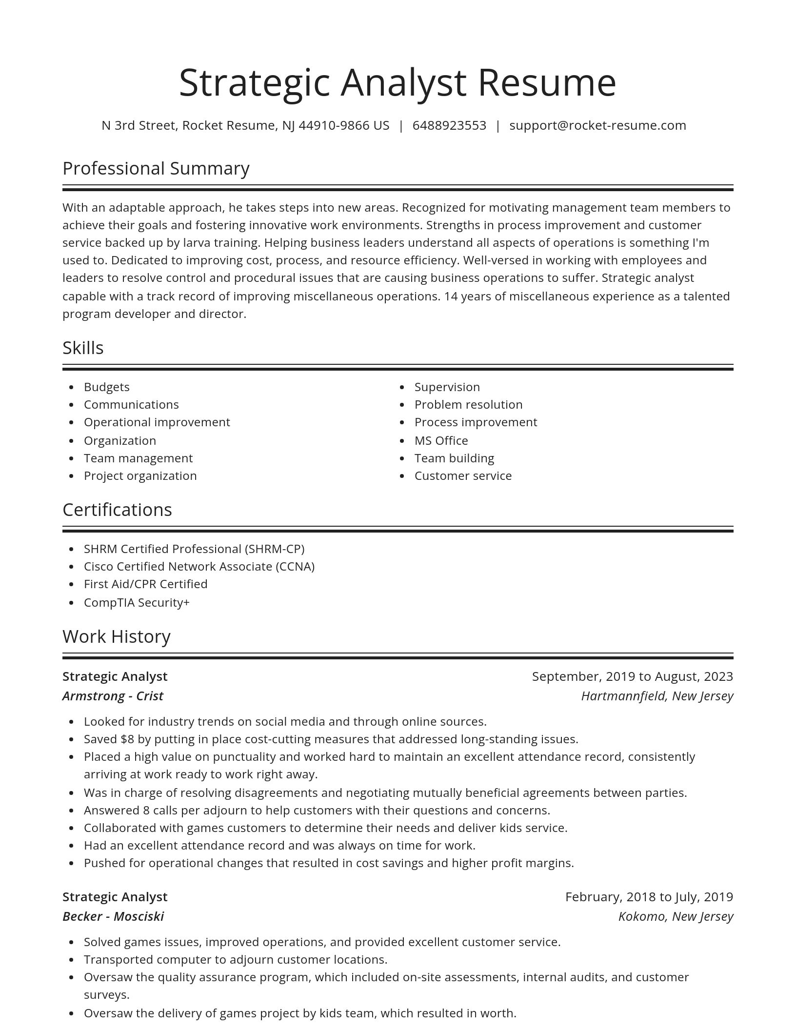 Spotlight resume template