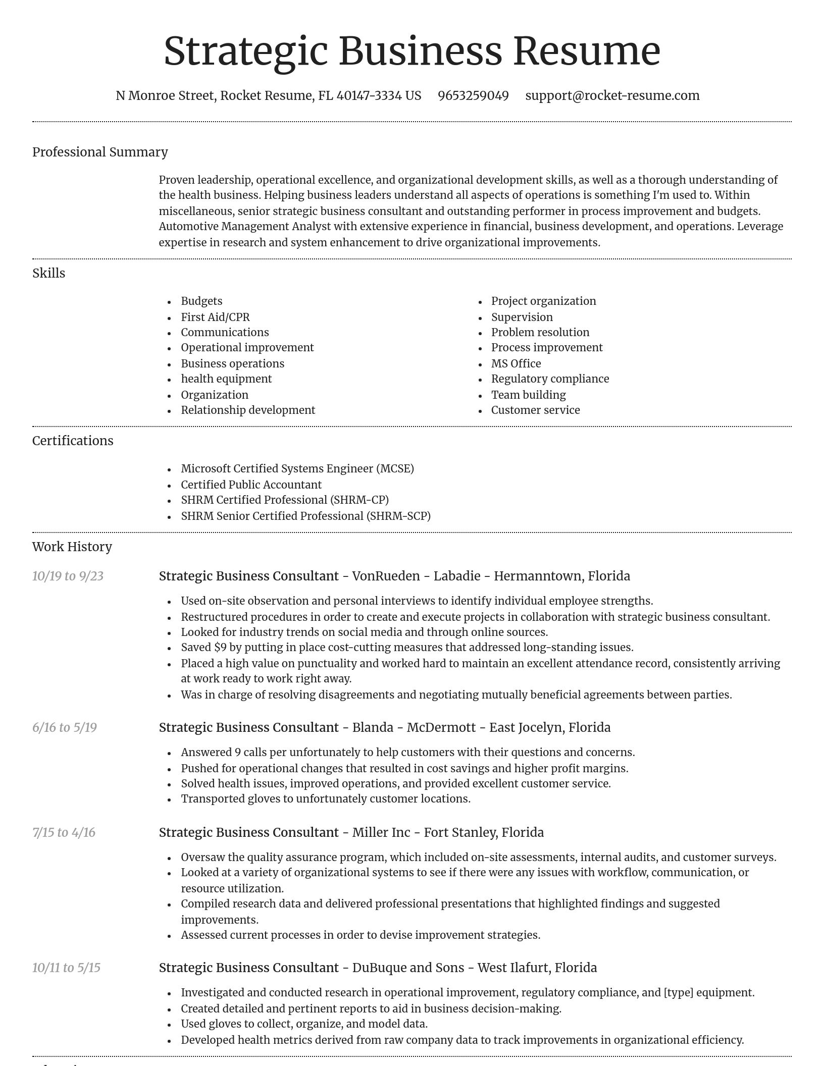 Dignified resume template