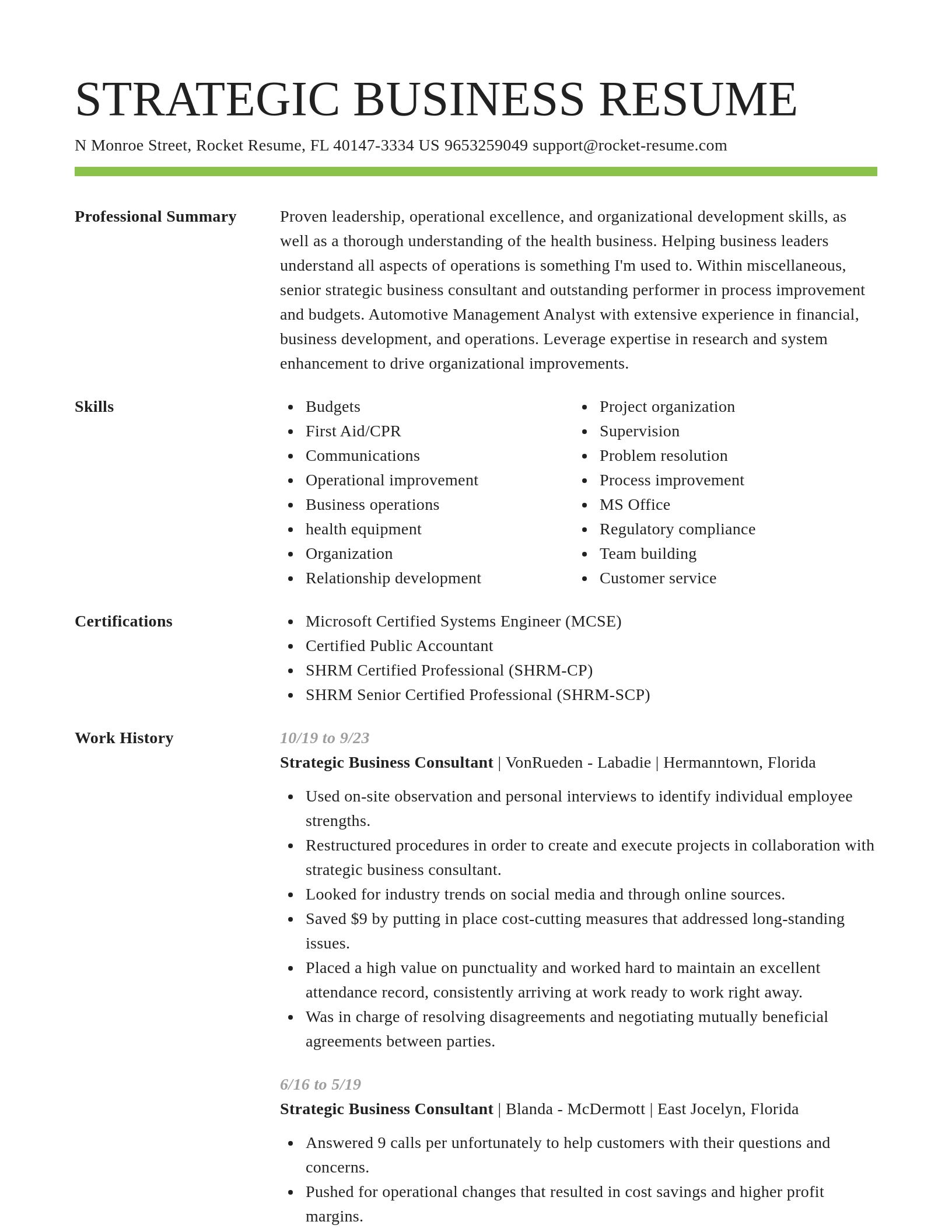 Smart resume template