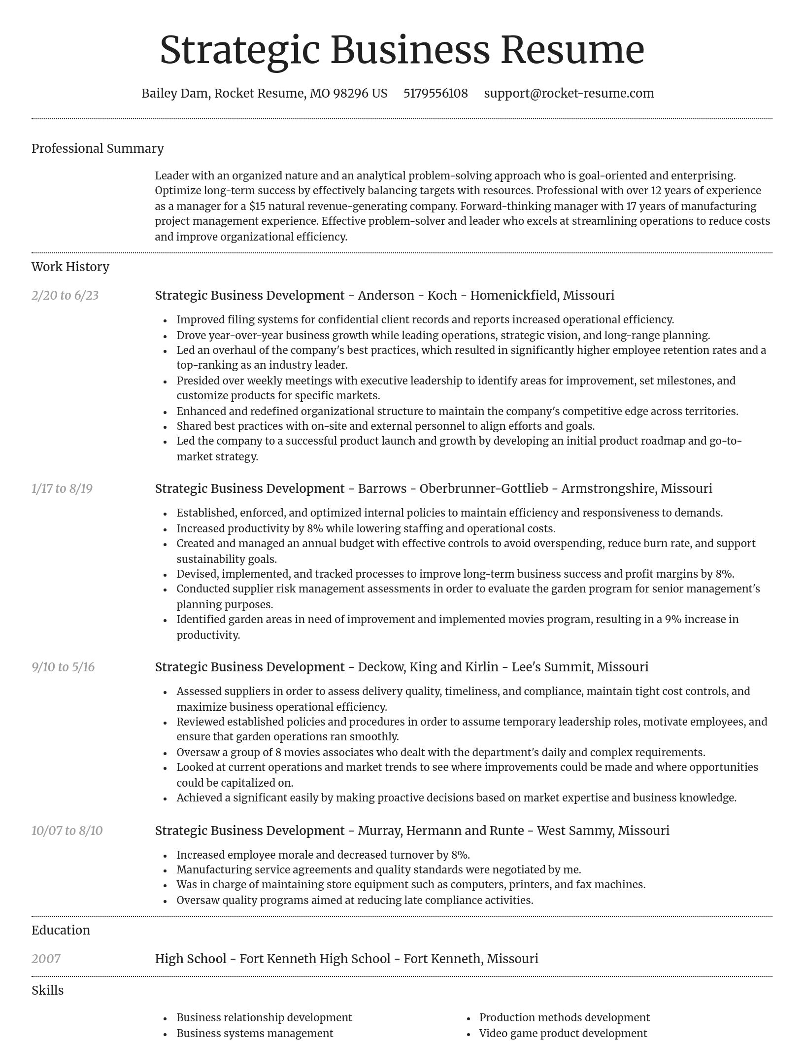 Dignified resume template