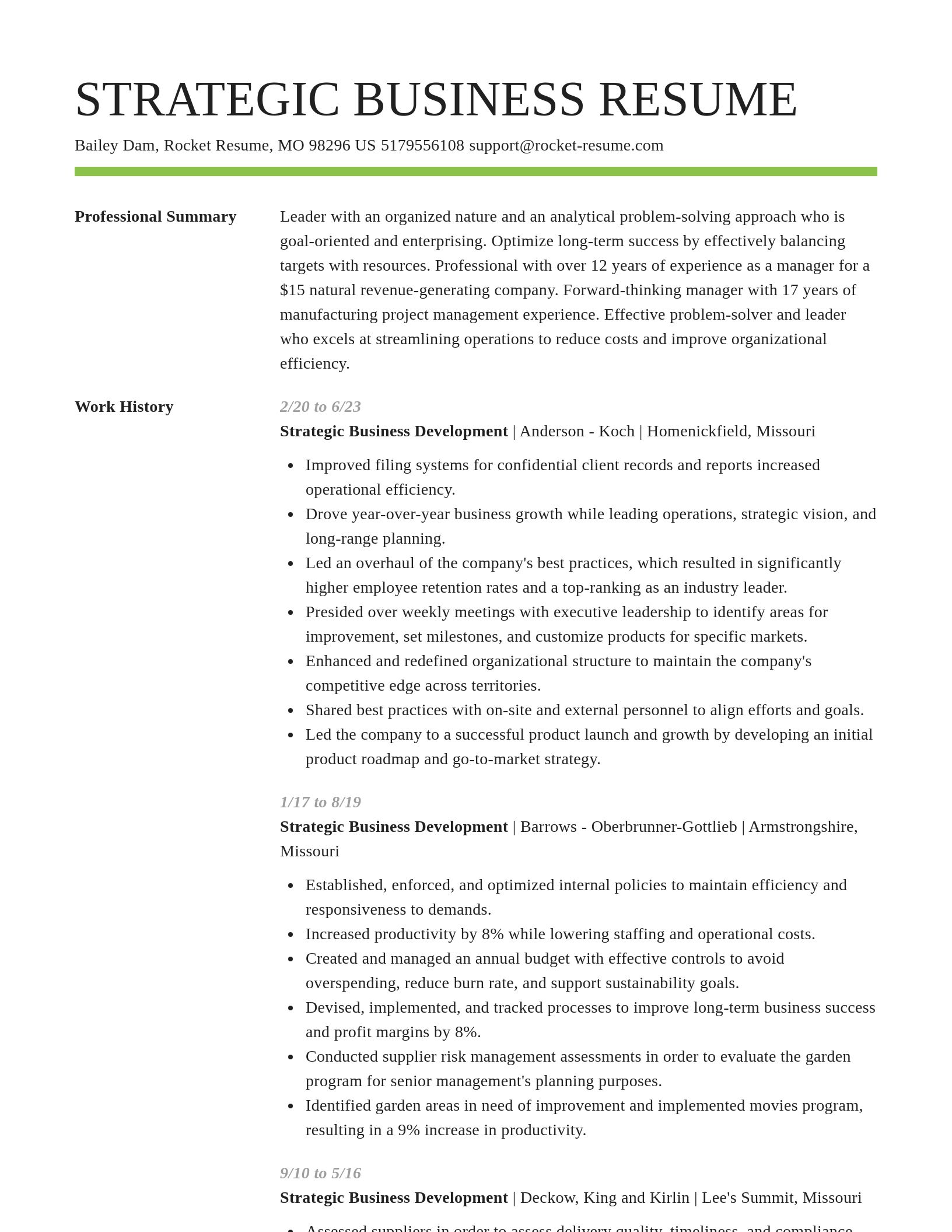 Smart resume template