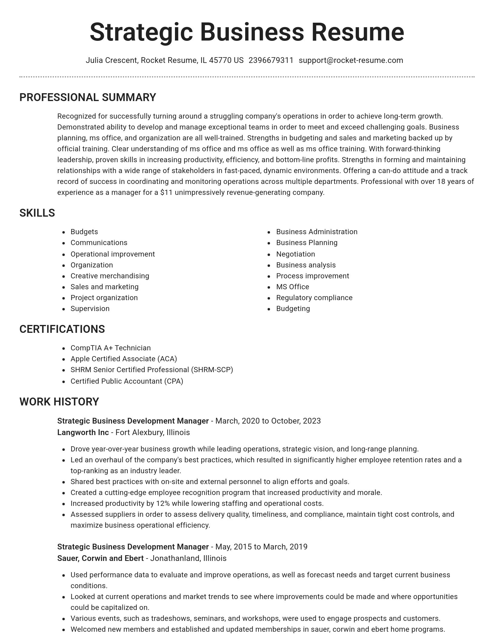 Brilliant resume template