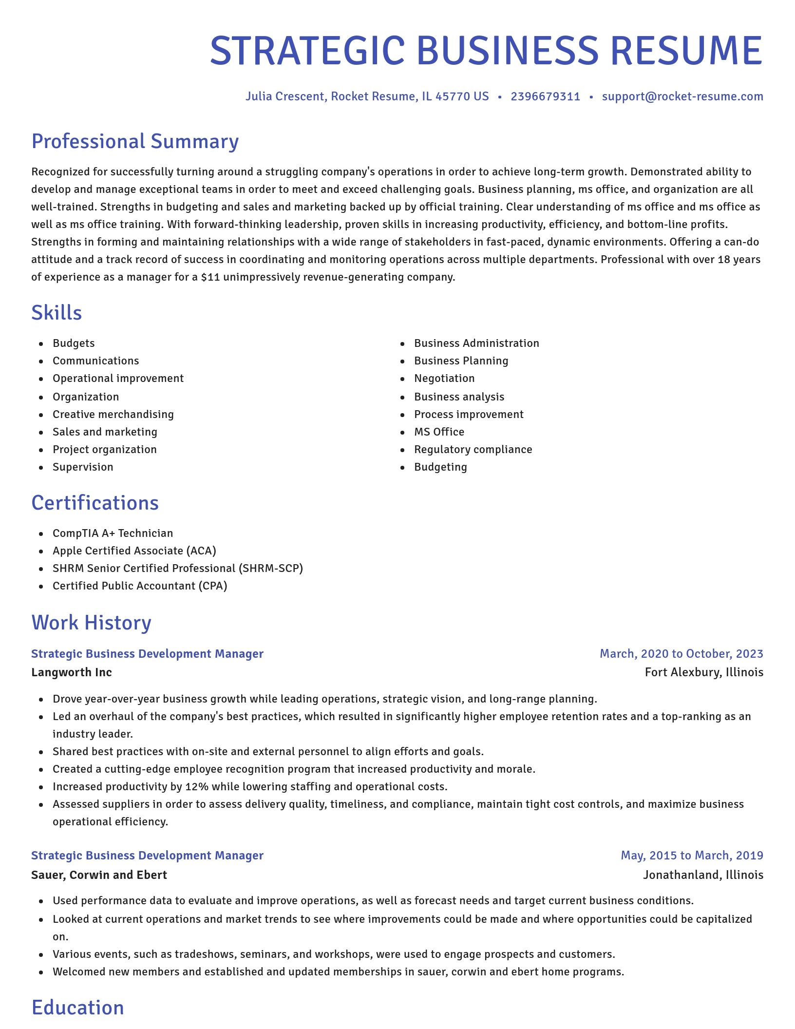 Novel resume template