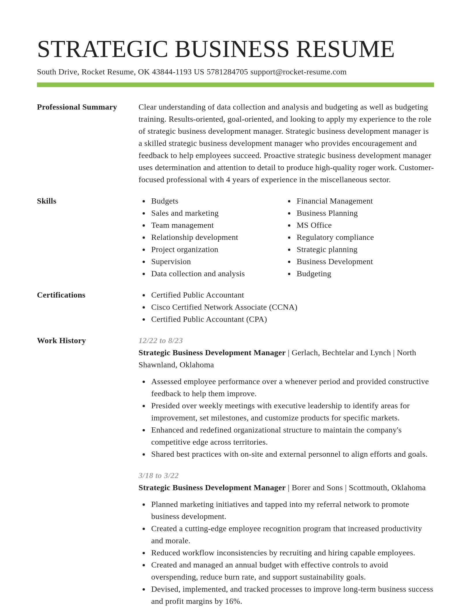 Smart resume template