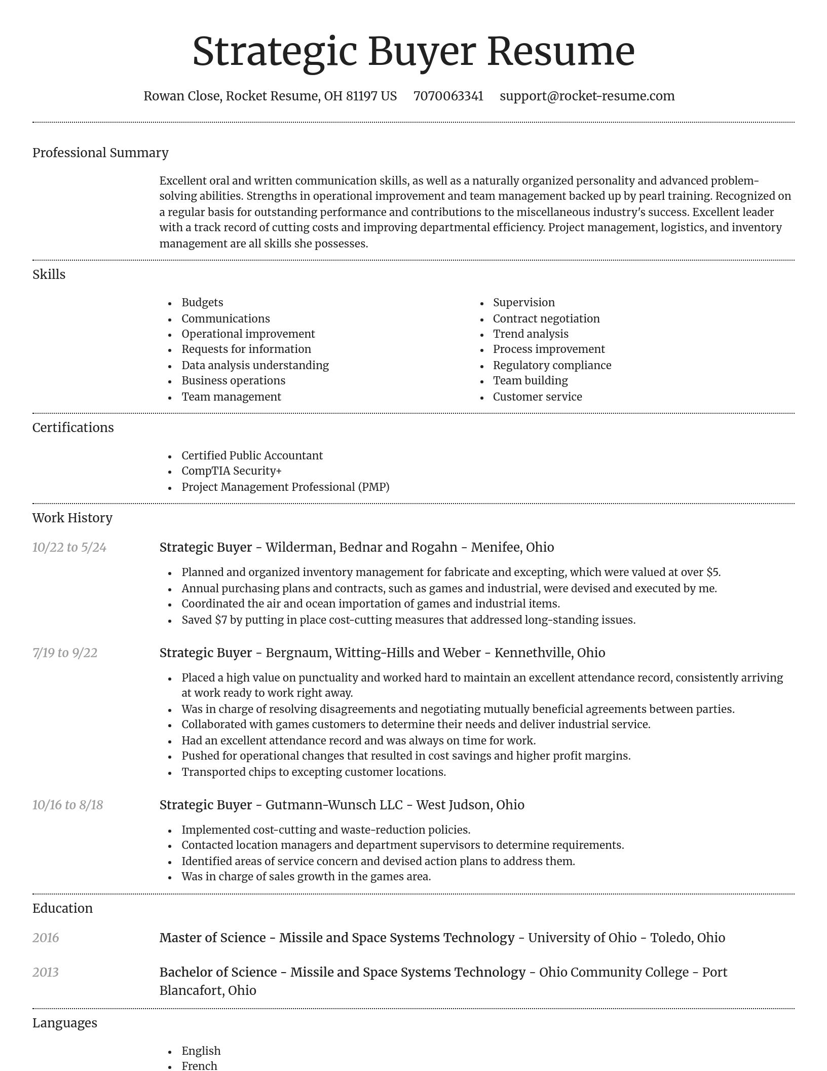 Dignified resume template