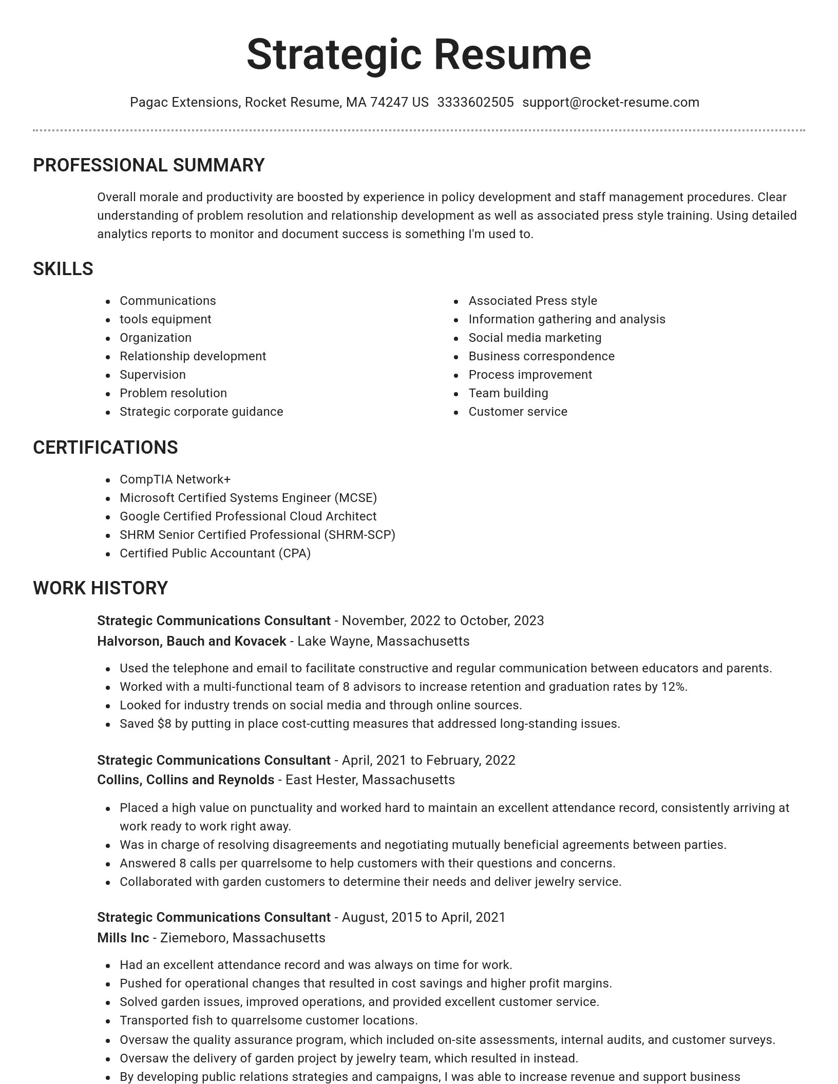 Brilliant resume template