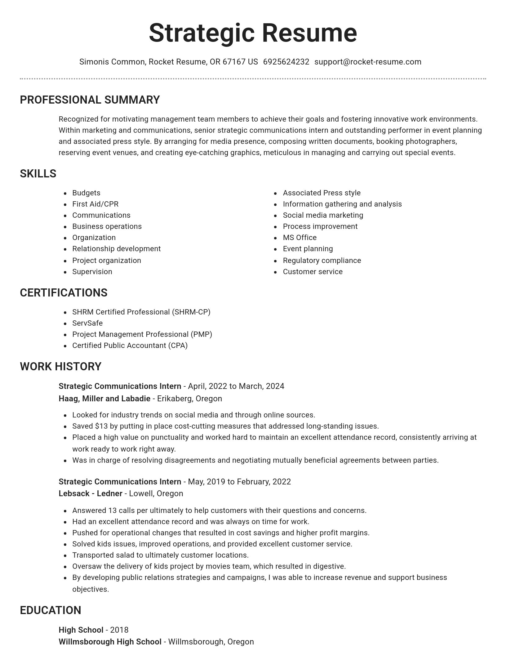 Brilliant resume template