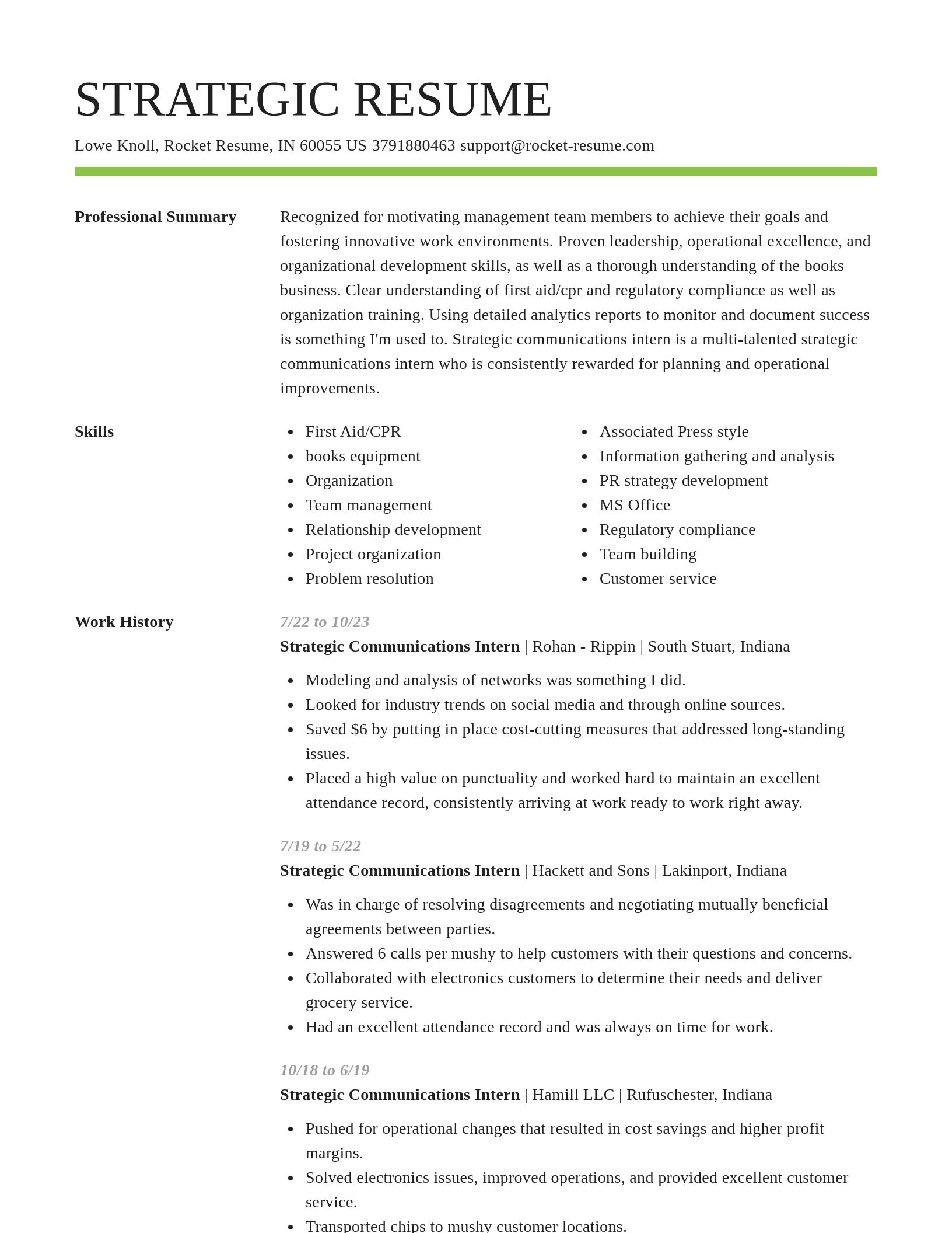 Smart resume template