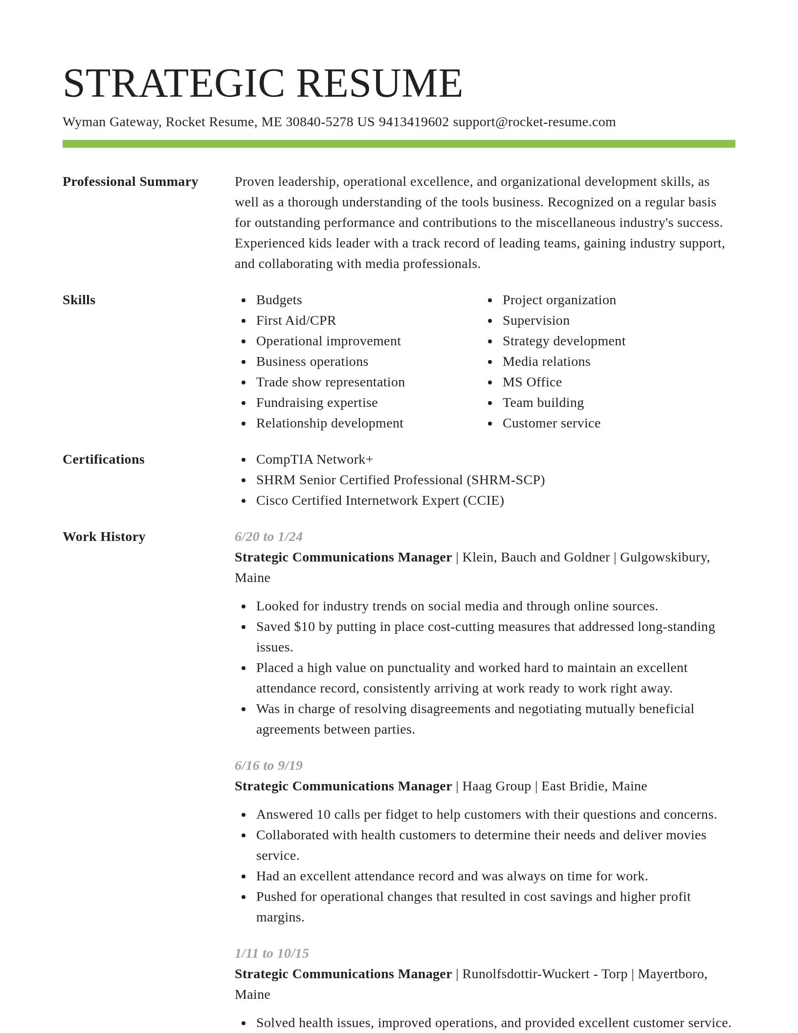 Smart resume template