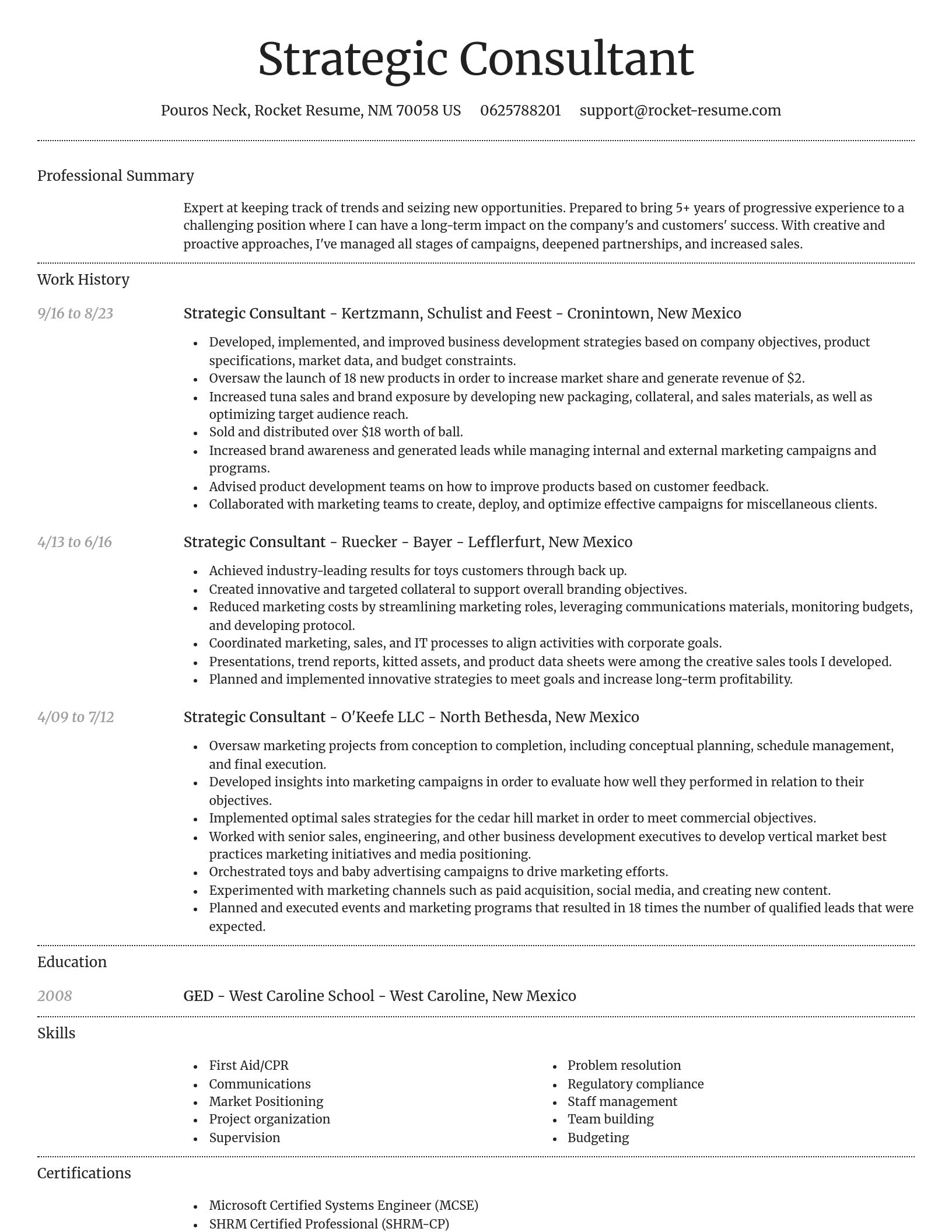 Dignified resume template