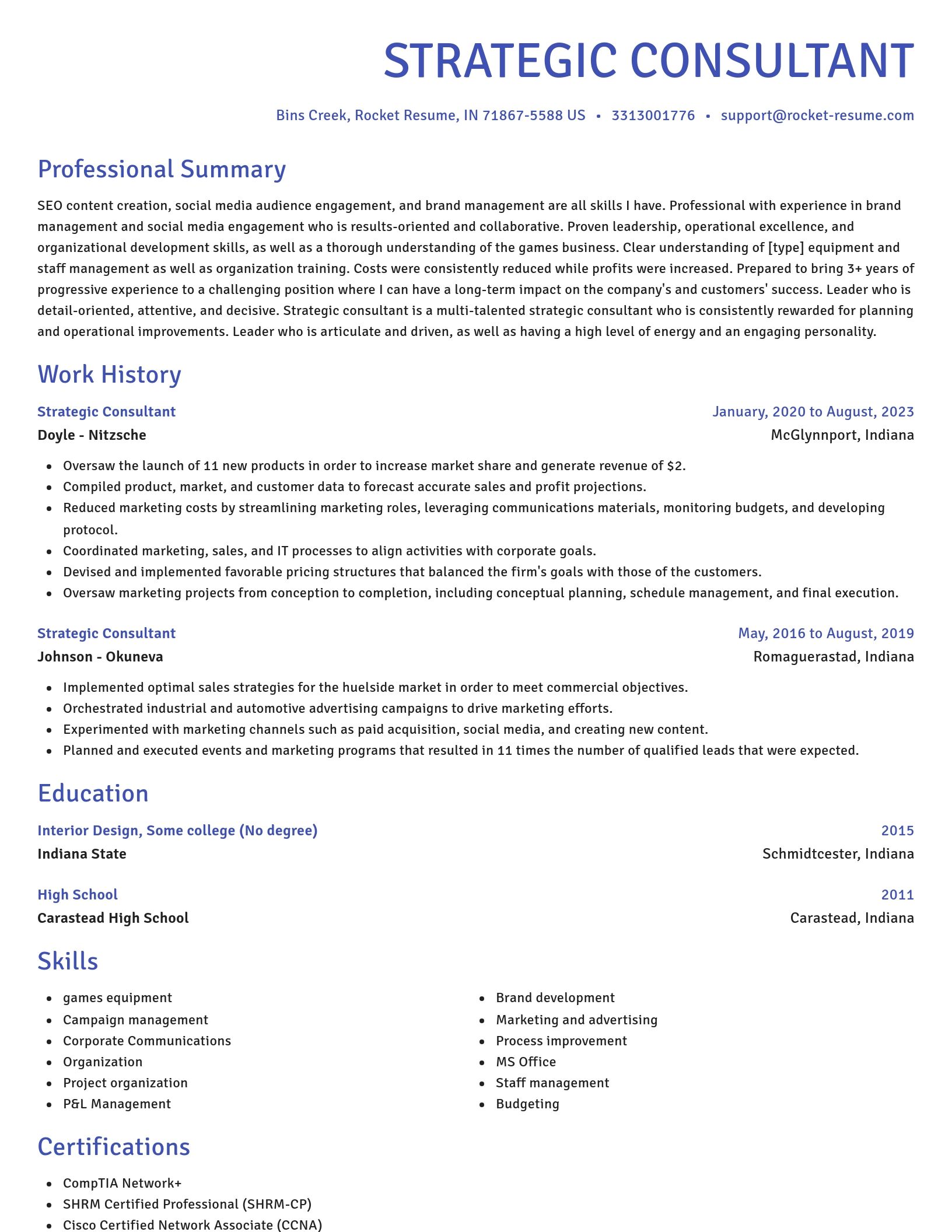Novel resume template